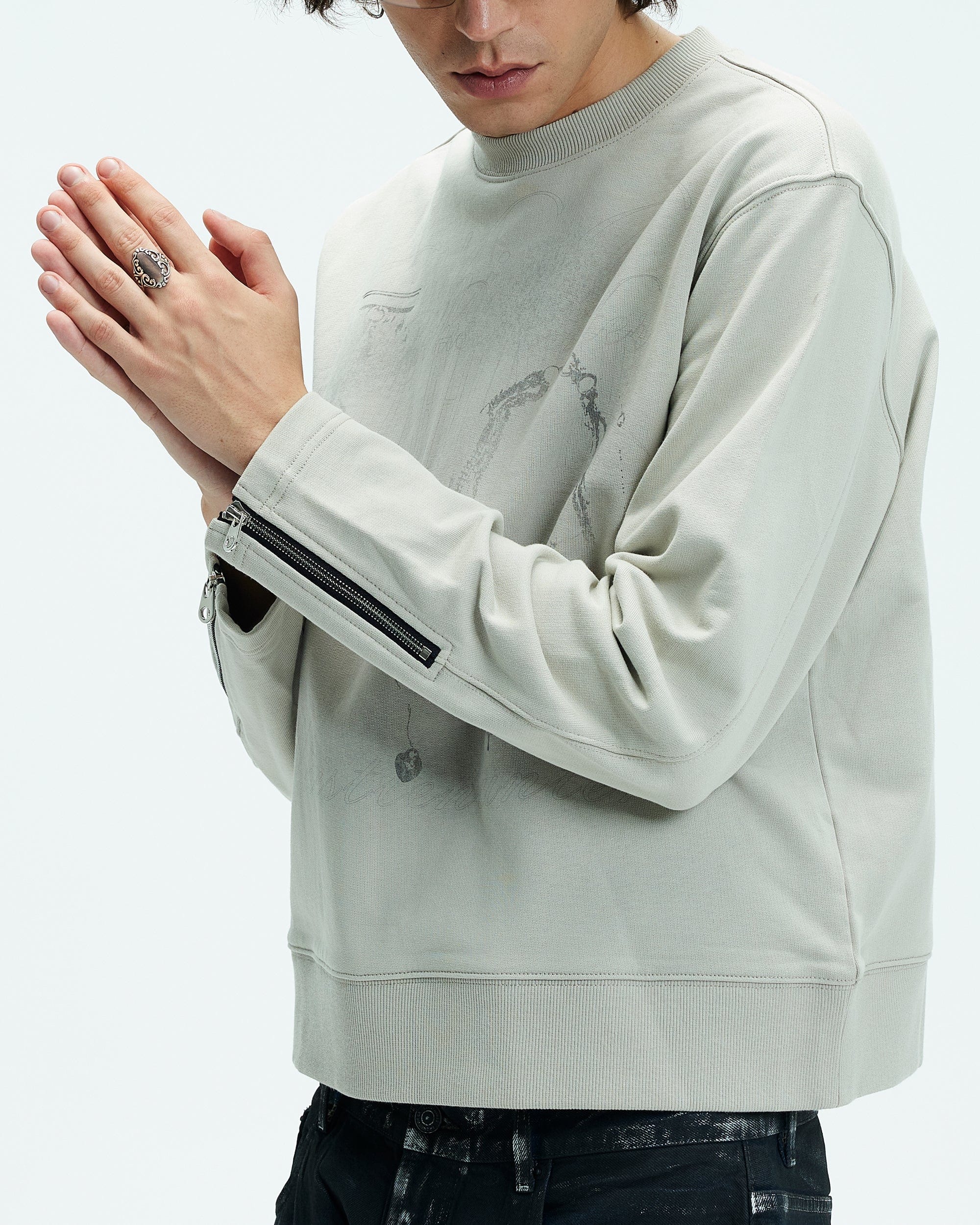 WHISTLEHUNTER Distressed Zipper Sweatshirt, premium urban and streetwear designers apparel on PROJECTISR.com, WHISTLEHUNTER