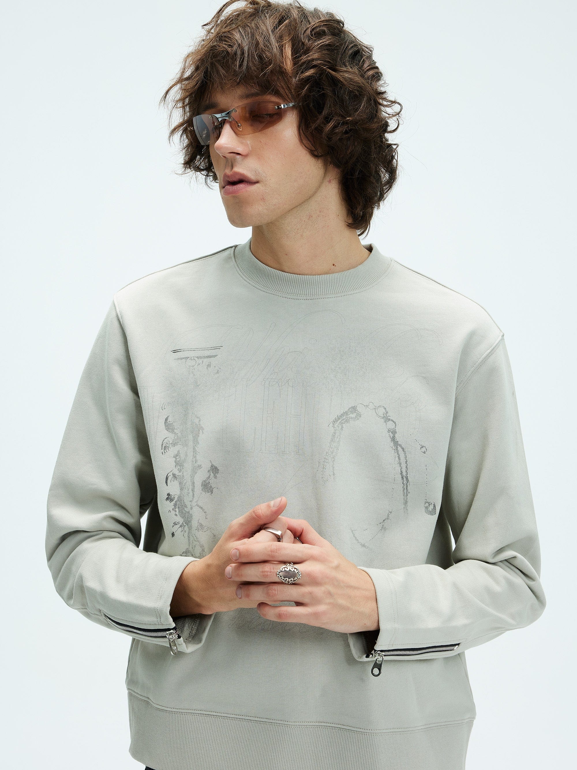 WHISTLEHUNTER Distressed Zipper Sweatshirt, premium urban and streetwear designers apparel on PROJECTISR.com, WHISTLEHUNTER