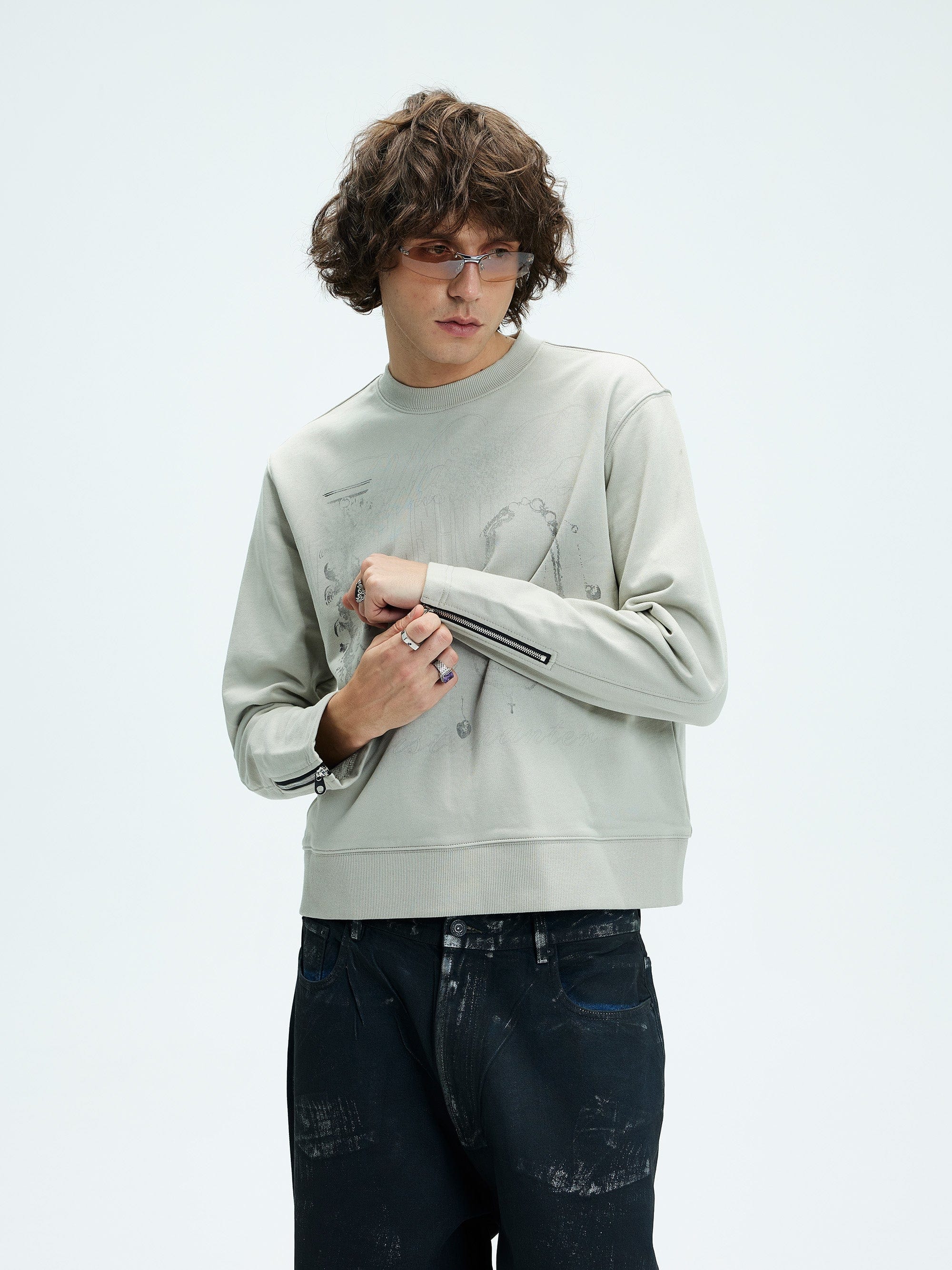 WHISTLEHUNTER Distressed Zipper Sweatshirt, premium urban and streetwear designers apparel on PROJECTISR.com, WHISTLEHUNTER