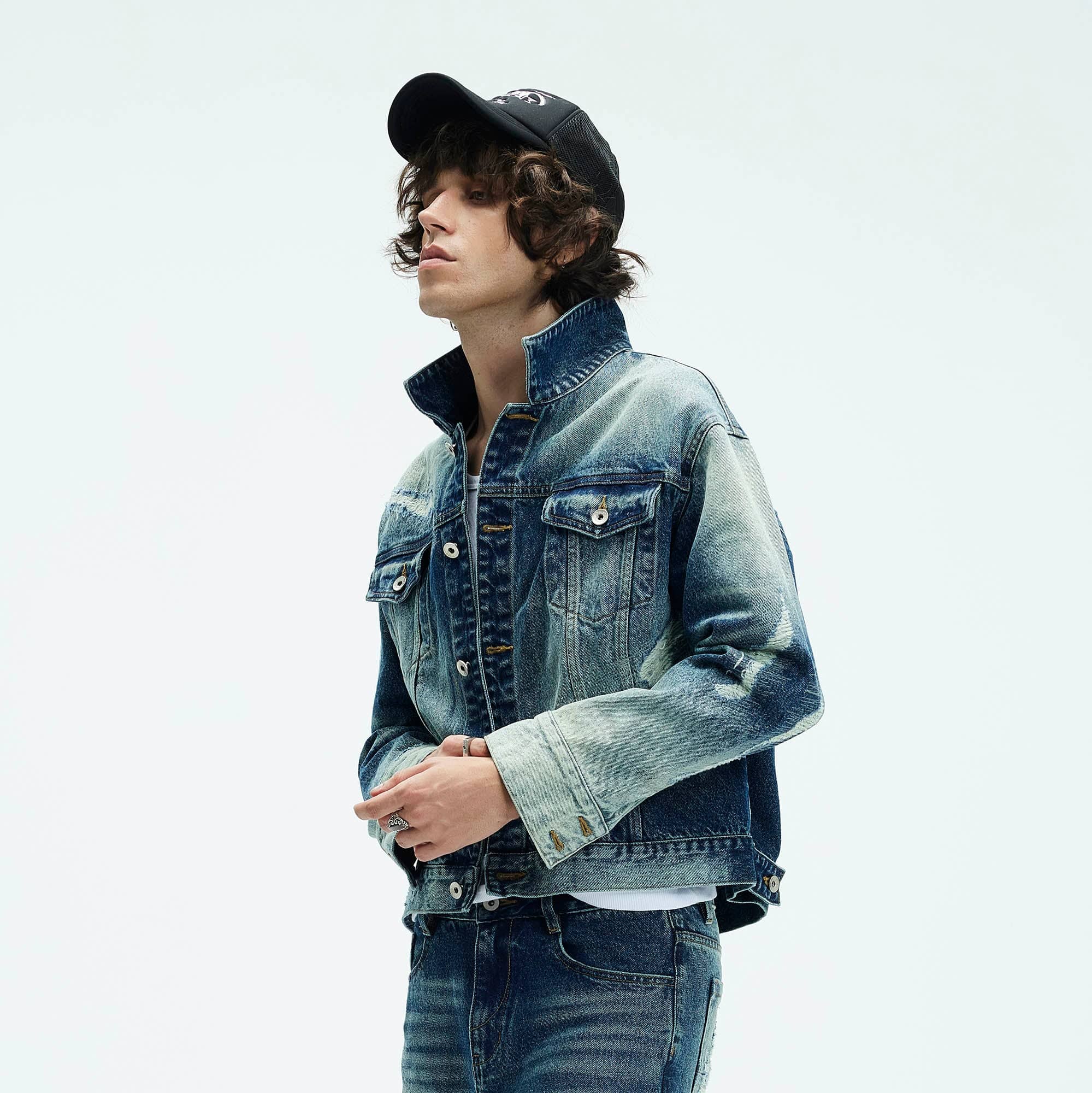 WHISTLEHUNTER Classic Distressed Ripped Denim Jacket, premium urban and streetwear designers apparel on PROJECTISR.com, WHISTLEHUNTER