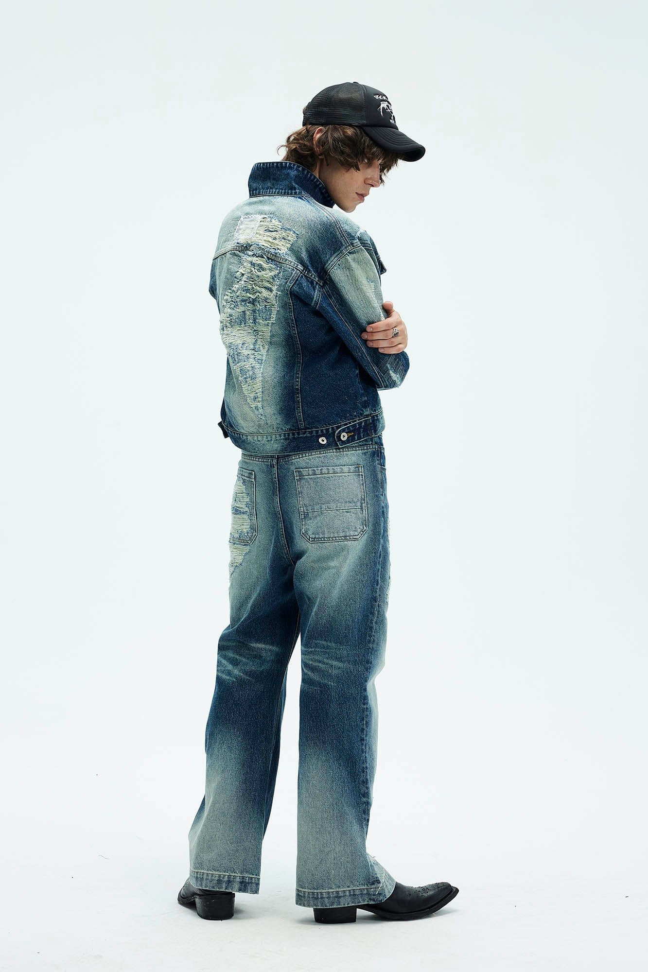 WHISTLEHUNTER Classic Distressed Ripped Denim Jacket, premium urban and streetwear designers apparel on PROJECTISR.com, WHISTLEHUNTER