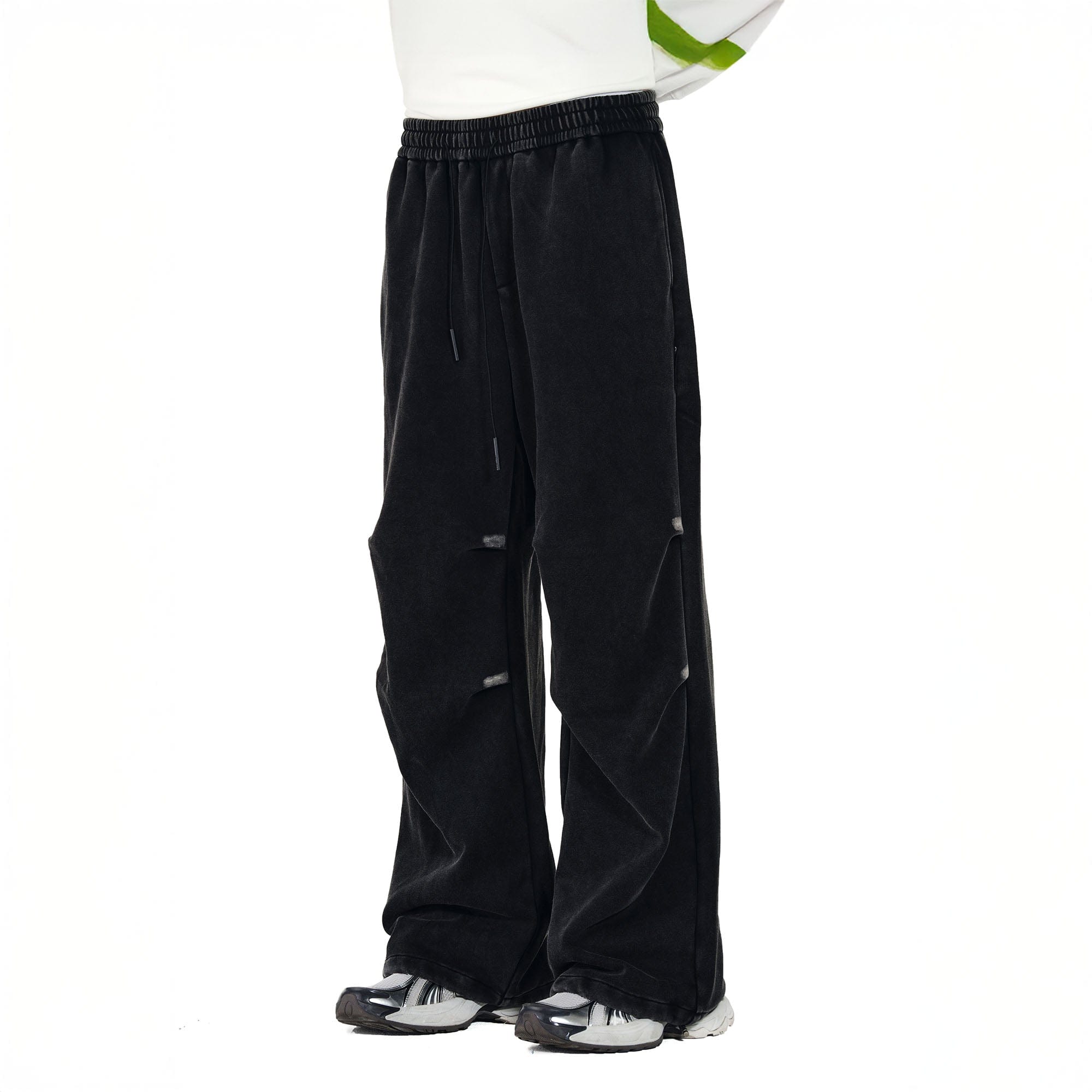 OVERLAPS Crinkled Oversized Parachute Sweatpants, premium urban and streetwear designers apparel on PROJECTISR.com, OVERLAPS