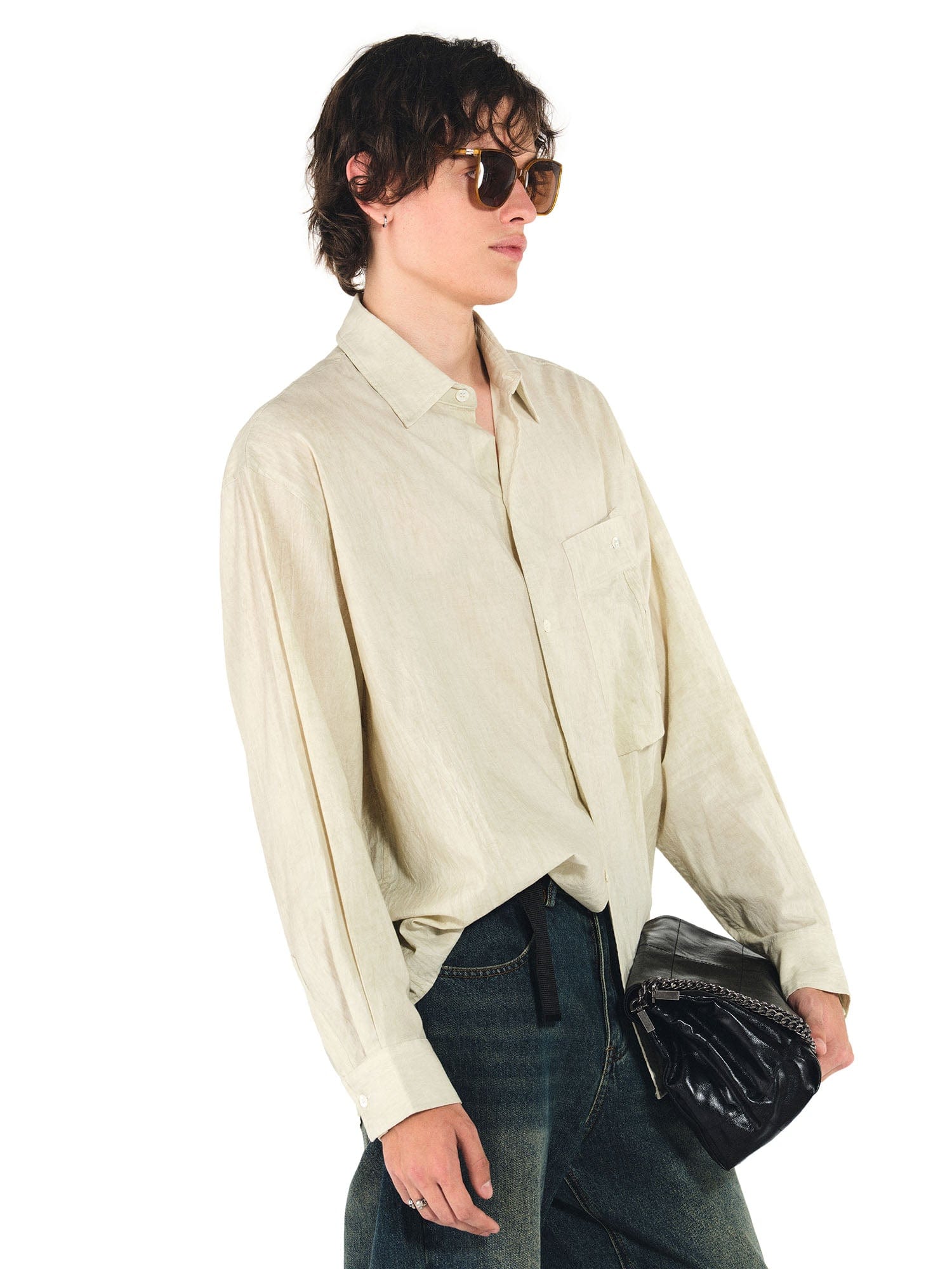 OVERLAPS Essential Crinkled Pocket Shirt, premium urban and streetwear designers apparel on PROJECTISR.com, OVERLAPS