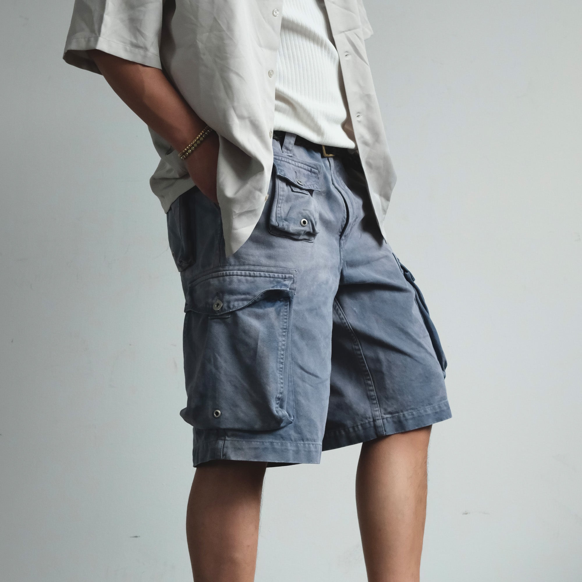 NEIGBORL Washed Sulfur-Dyed Multi-Pocket Cargo Shorts, premium urban and streetwear designers apparel on PROJECTISR.com, NEIGBORL