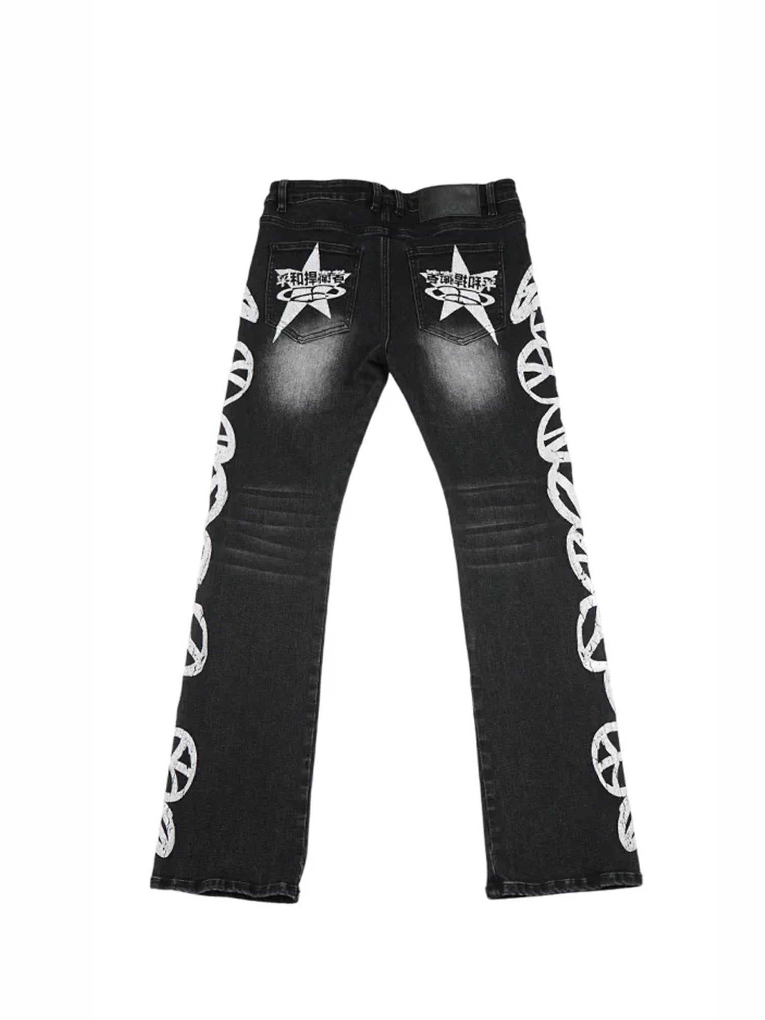 VINKID Peace Graphic Washed Jeans, premium urban and streetwear designers apparel on PROJECTISR.com, VINKID