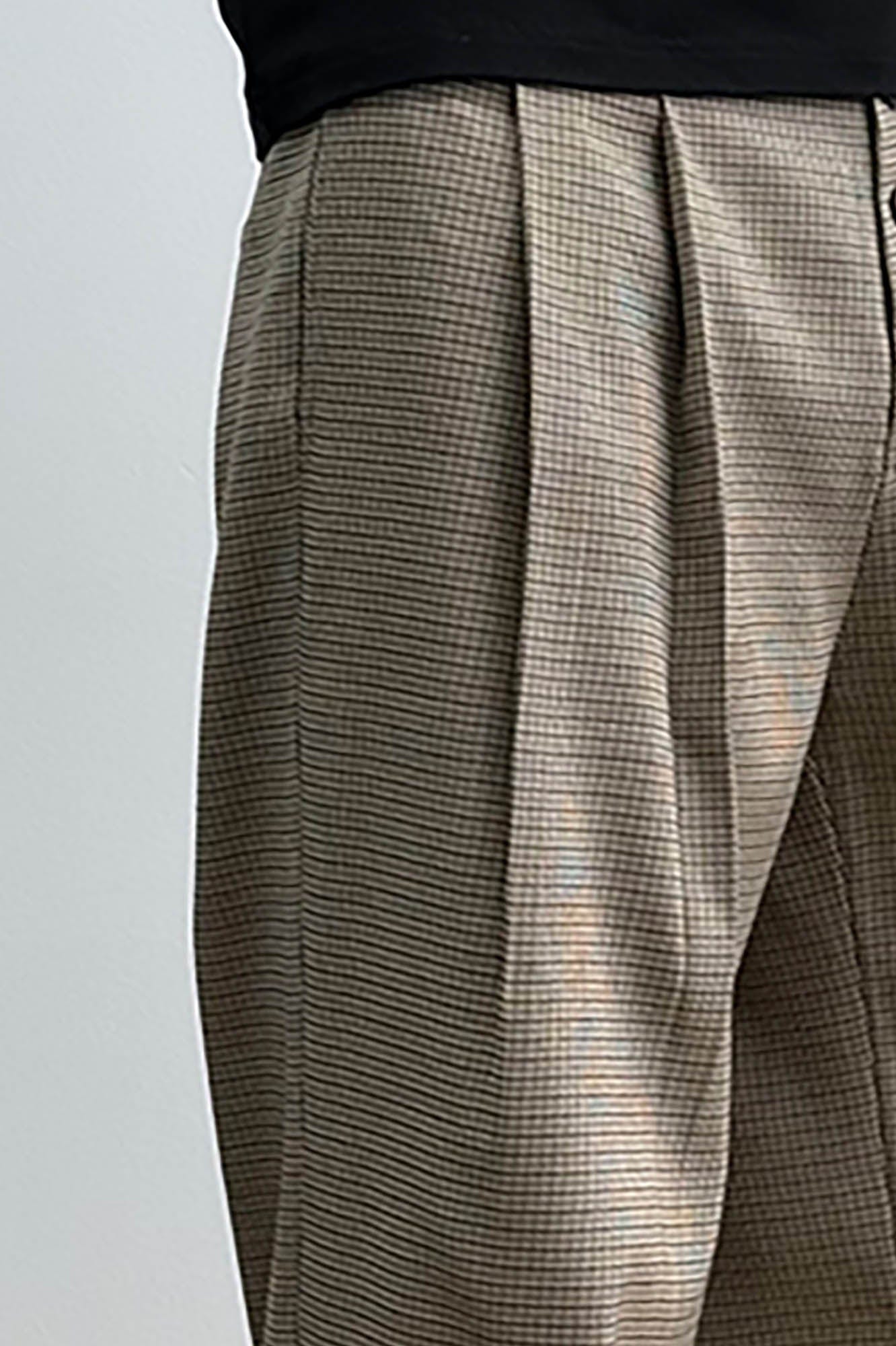 KREATE Mini Houndstooth Pleated Trousers, premium urban and streetwear designers apparel on PROJECTISR.com, KREATE