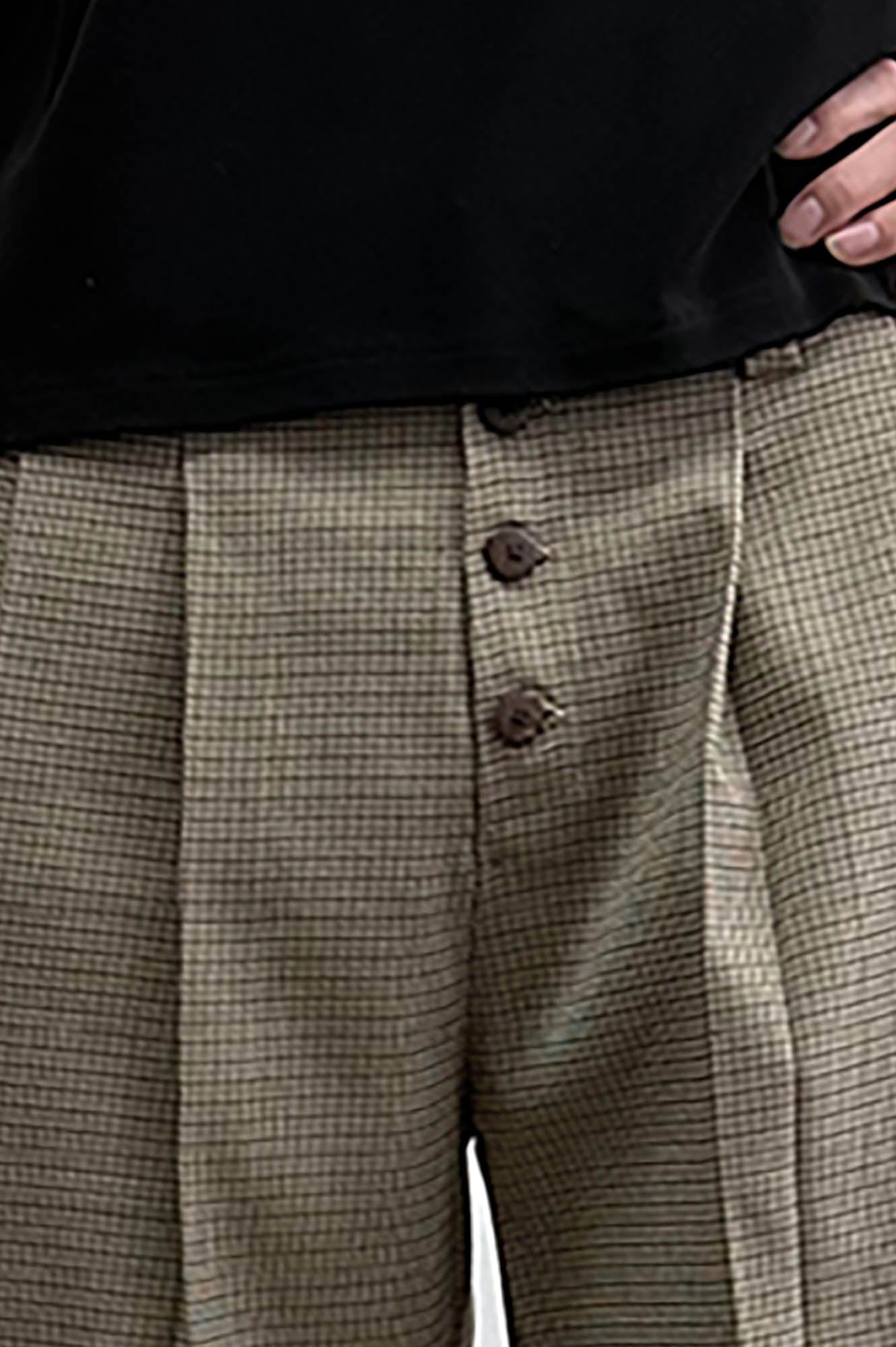KREATE Mini Houndstooth Pleated Trousers, premium urban and streetwear designers apparel on PROJECTISR.com, KREATE