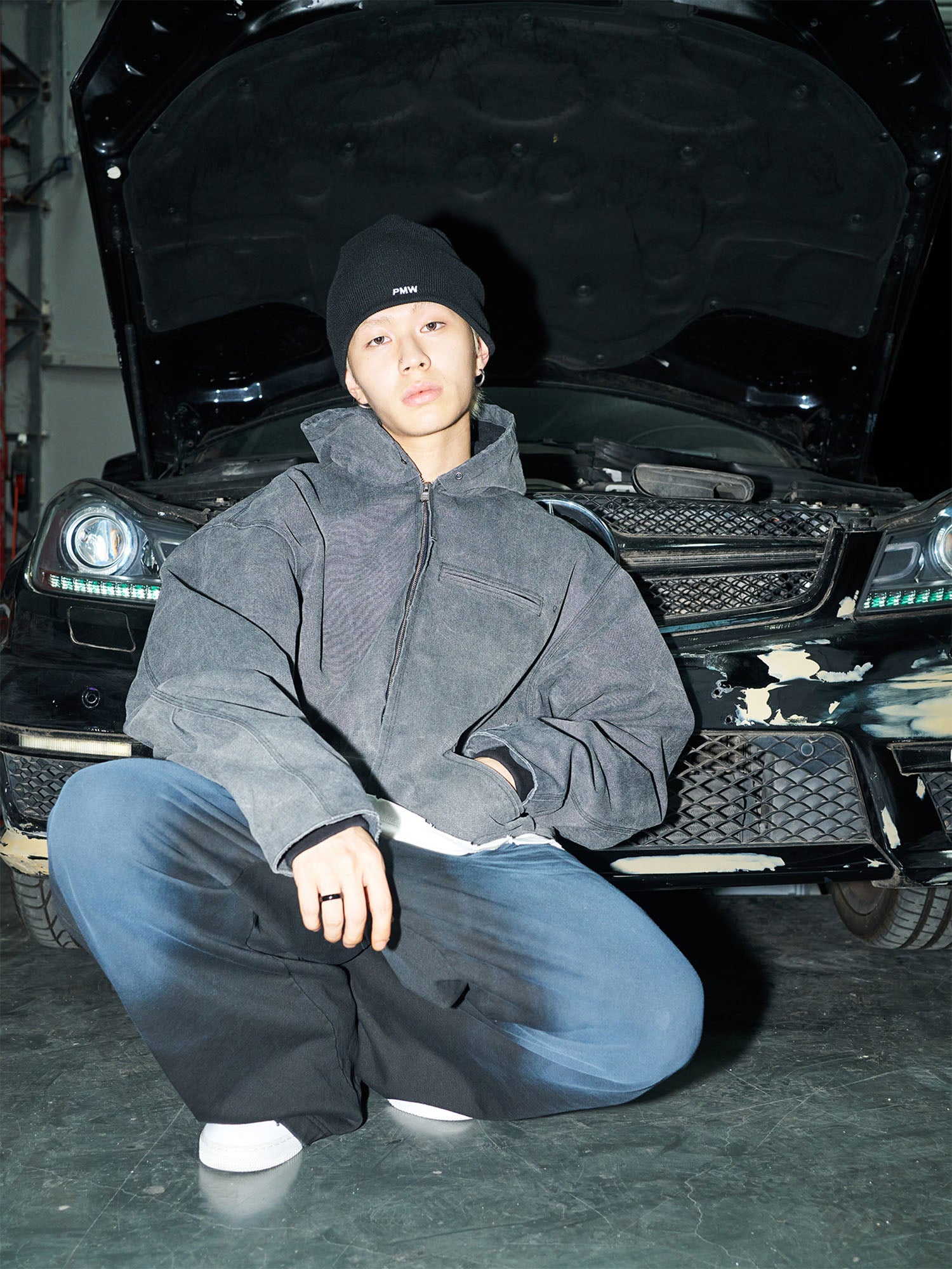 PMW Distressed Oversized Puffer Jacket