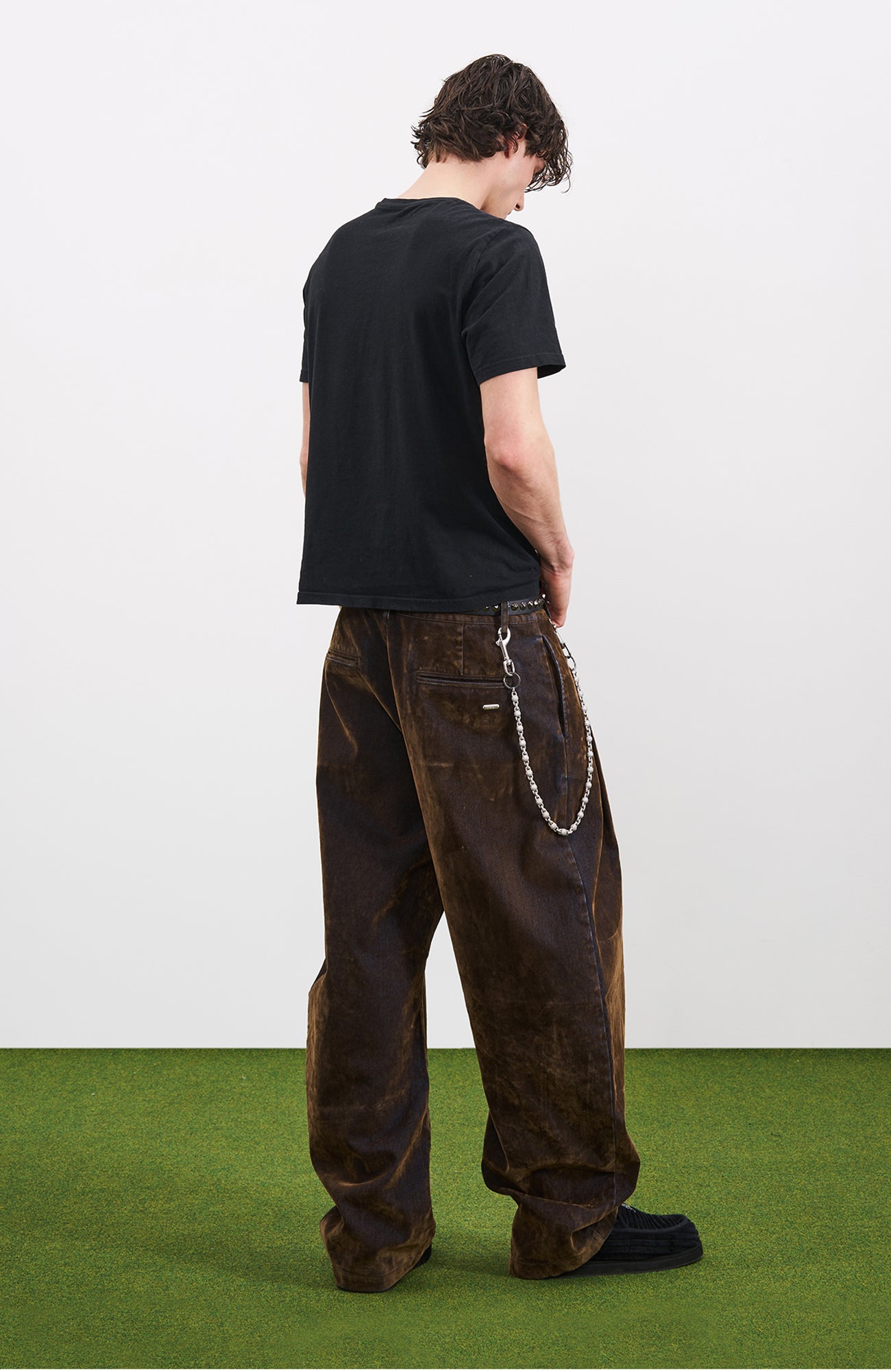 PMW Retro Flocked Washed Denim Pants, premium urban and streetwear designers apparel on PROJECTISR.com, PMW