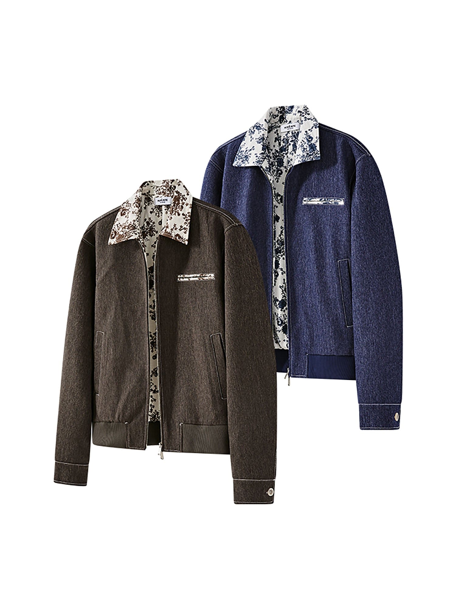 KREATE Contrast Floral Collar Jacket, premium urban and streetwear designers apparel on PROJECTISR.com, KREATE