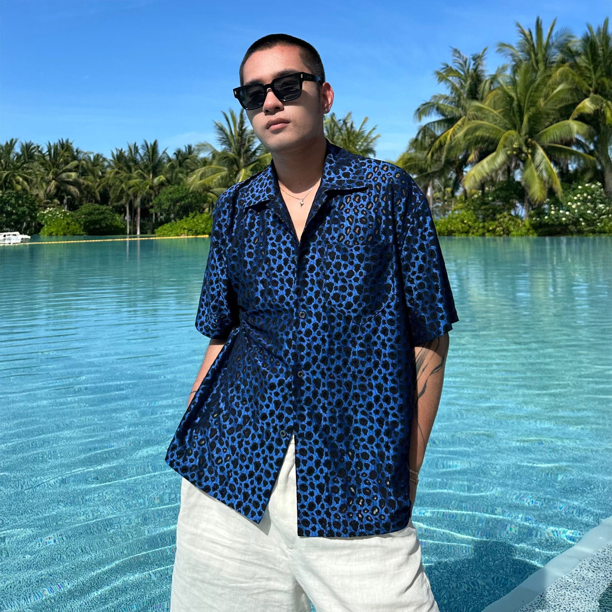 SOURPLUM Leopard Satin Half Shirt, premium urban and streetwear designers apparel on PROJECTISR.com, SOURPLUM