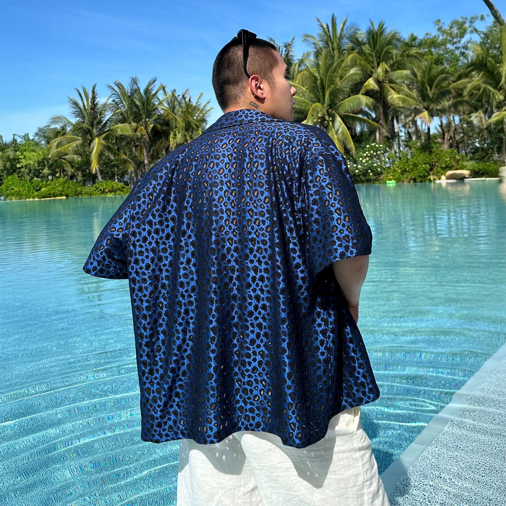 SOURPLUM Leopard Satin Half Shirt, premium urban and streetwear designers apparel on PROJECTISR.com, SOURPLUM
