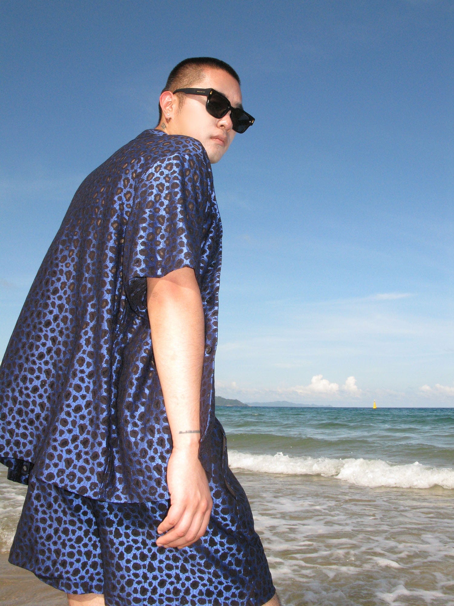 SOURPLUM Leopard Satin Half Shirt, premium urban and streetwear designers apparel on PROJECTISR.com, SOURPLUM