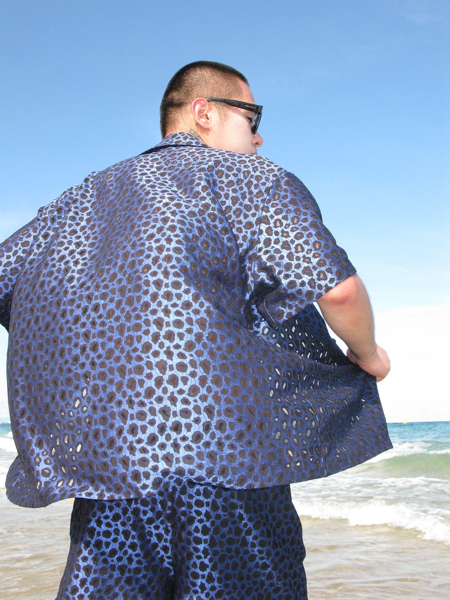 SOURPLUM Leopard Satin Half Shirt, premium urban and streetwear designers apparel on PROJECTISR.com, SOURPLUM