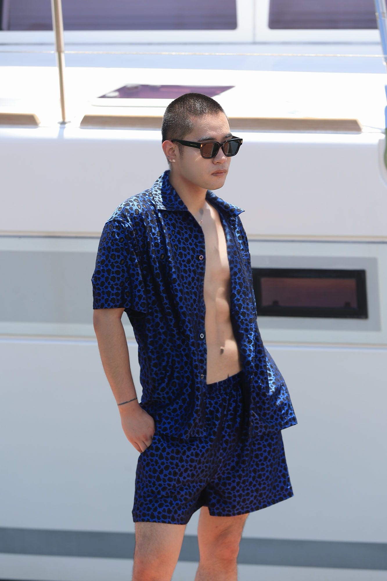 SOURPLUM Leopard Satin Half Shirt, premium urban and streetwear designers apparel on PROJECTISR.com, SOURPLUM