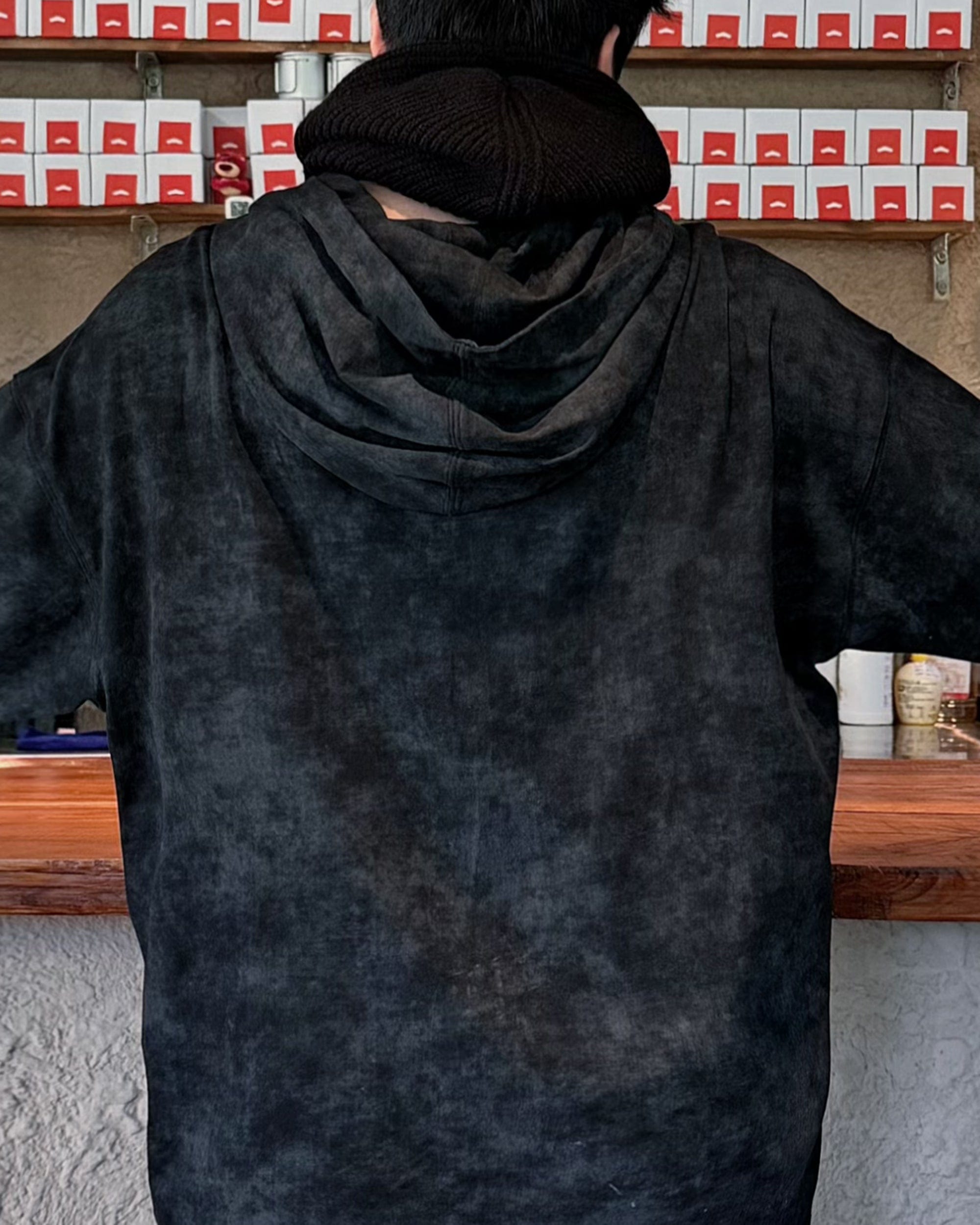 RELABEL Butterfly Buttoned Faded Hoodie, premium urban and streetwear designers apparel on PROJECTISR.com, RELABEL