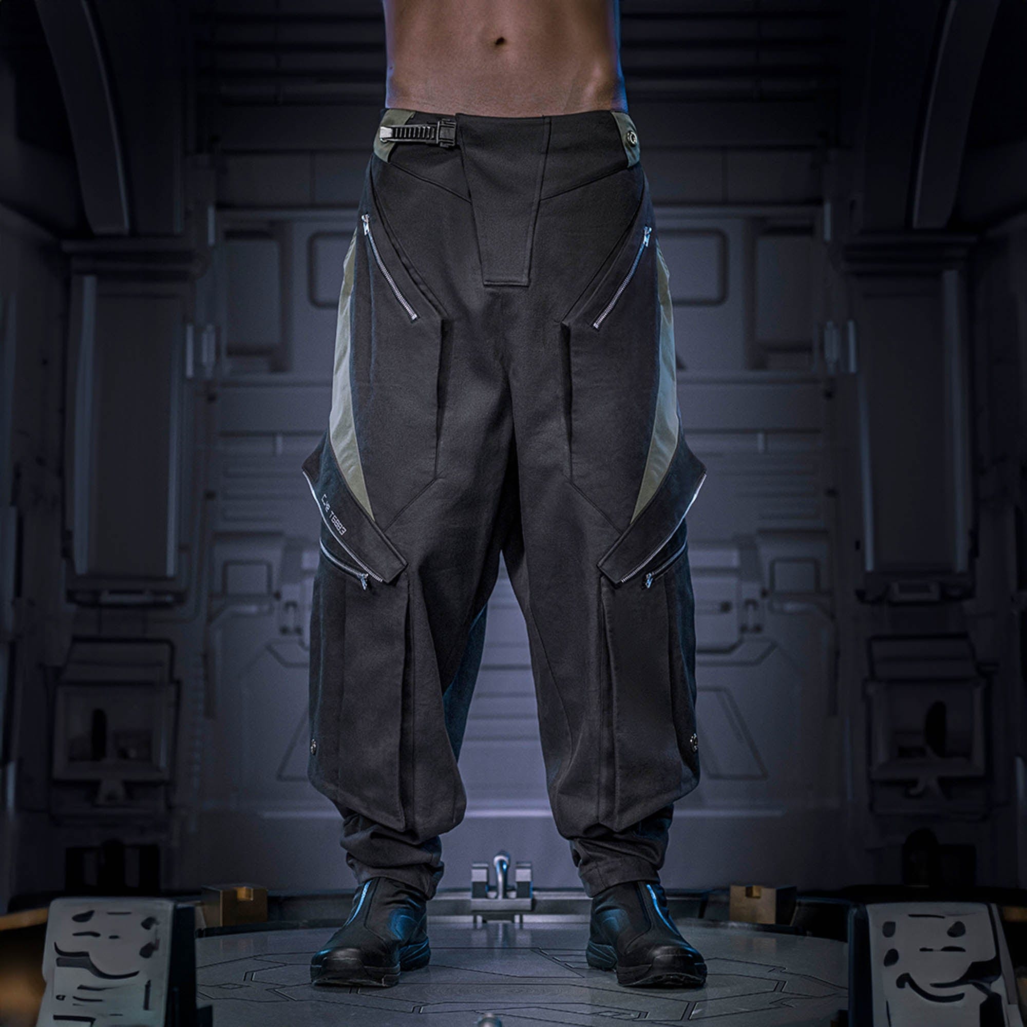 XIPHEVIL Blade Multi-Pocket Paneled Jogger Pants, premium urban and streetwear designers apparel on PROJECTISR.com, XIPHEVIL
