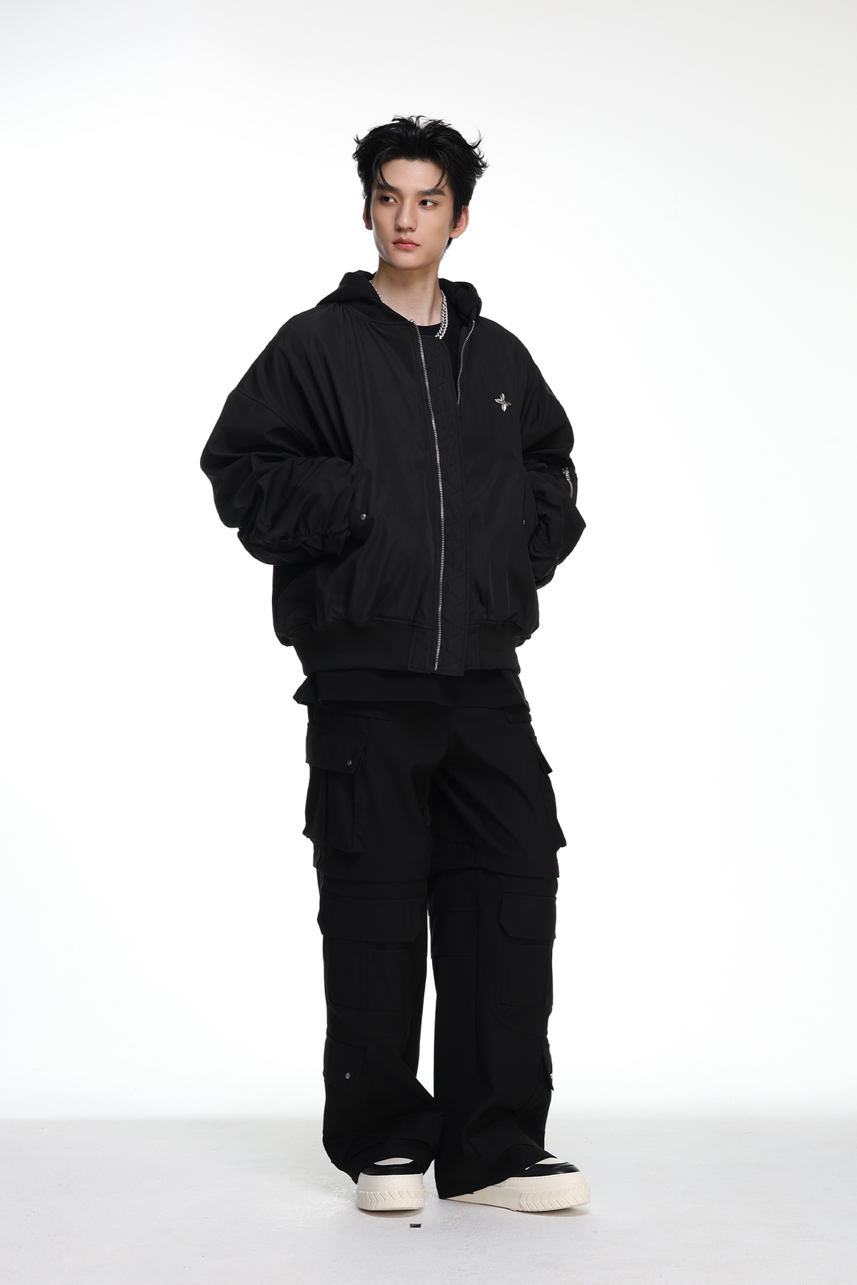 ARDENCODE Oversized Hooded Bomber Jacket, premium urban and streetwear designers apparel on PROJECTISR.com, ARDENCODE