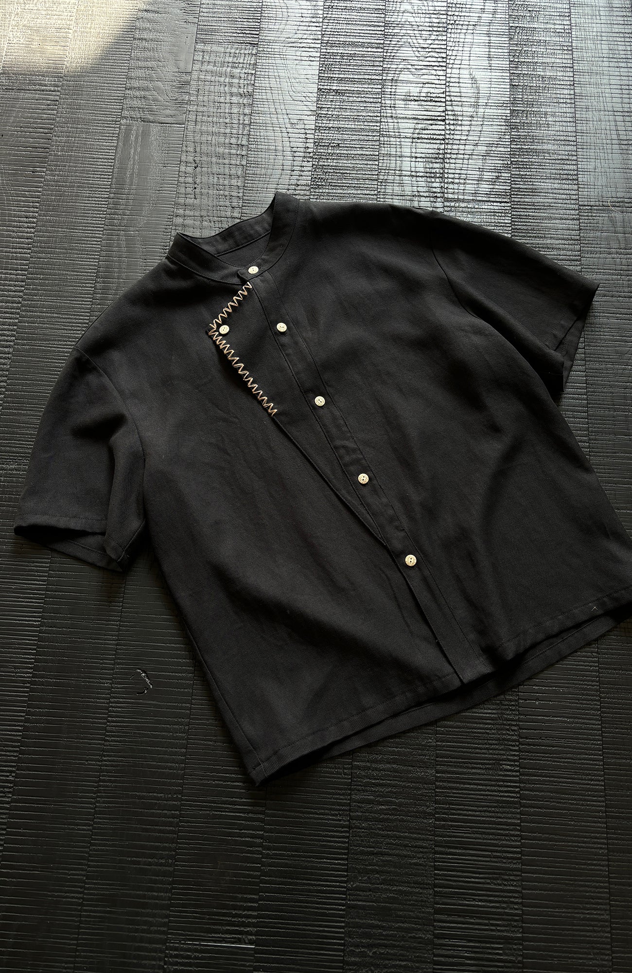 KREATE Stitched Faux-Placket Short Sleeve Shirt, premium urban and streetwear designers apparel on PROJECTISR.com, KREATE
