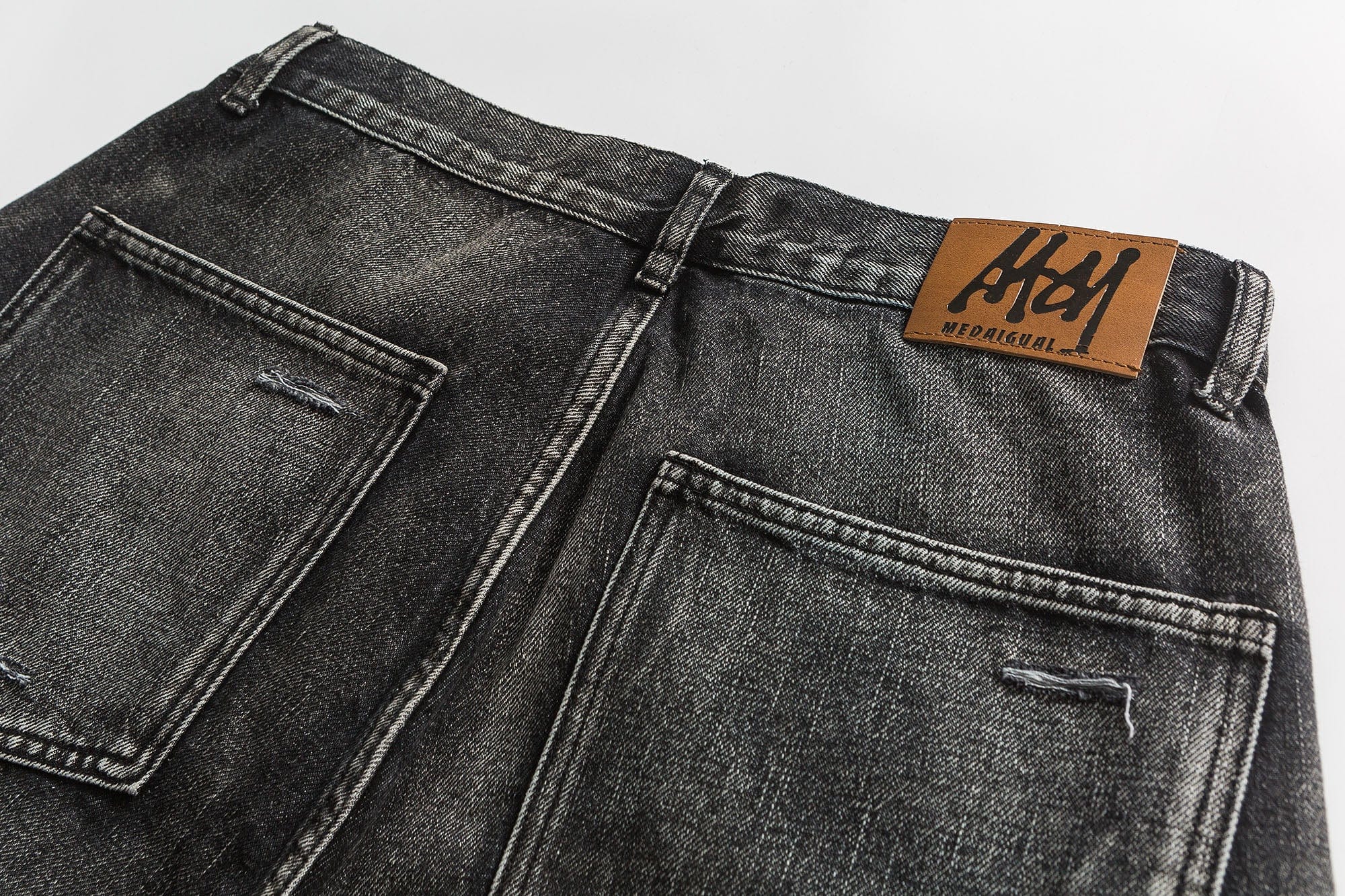 ME DA IGUAL Ripped Distressed Washed Straight-Leg Jeans, premium urban and streetwear designers apparel on PROJECTISR.com, ME DA IGUAL
