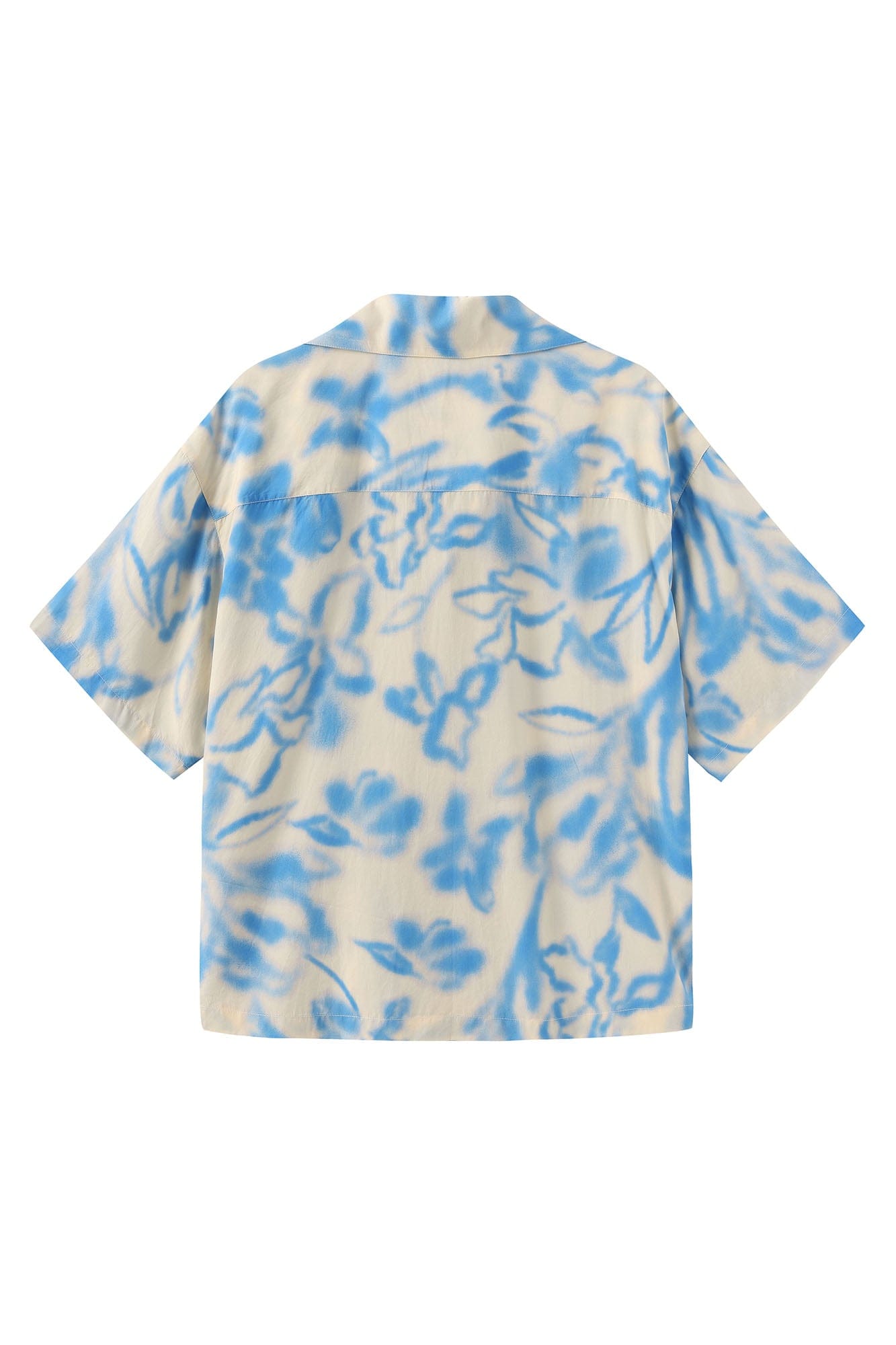 ORAL UTOPIA Airbrushed Floral Tencel Cuban Half Shirt, premium urban and streetwear designers apparel on PROJECTISR.com, ORAL UTOPIA