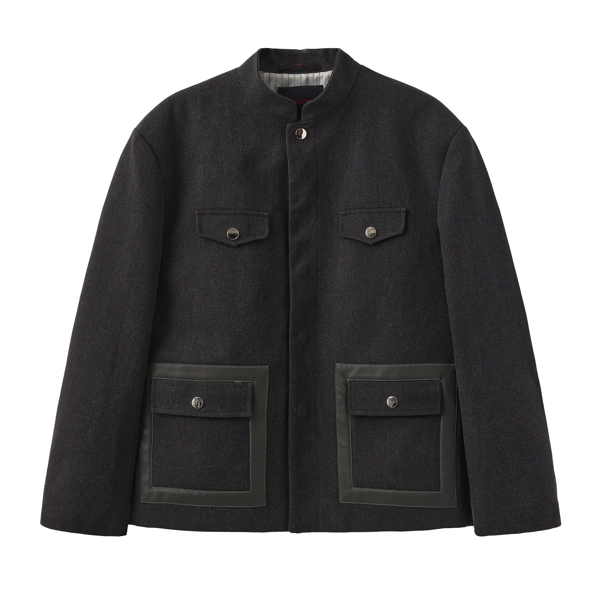 ORAL UTOPIA Flap Pocket Mandarin Collar Jacket, premium urban and streetwear designers apparel on PROJECTISR.com, ORAL UTOPIA