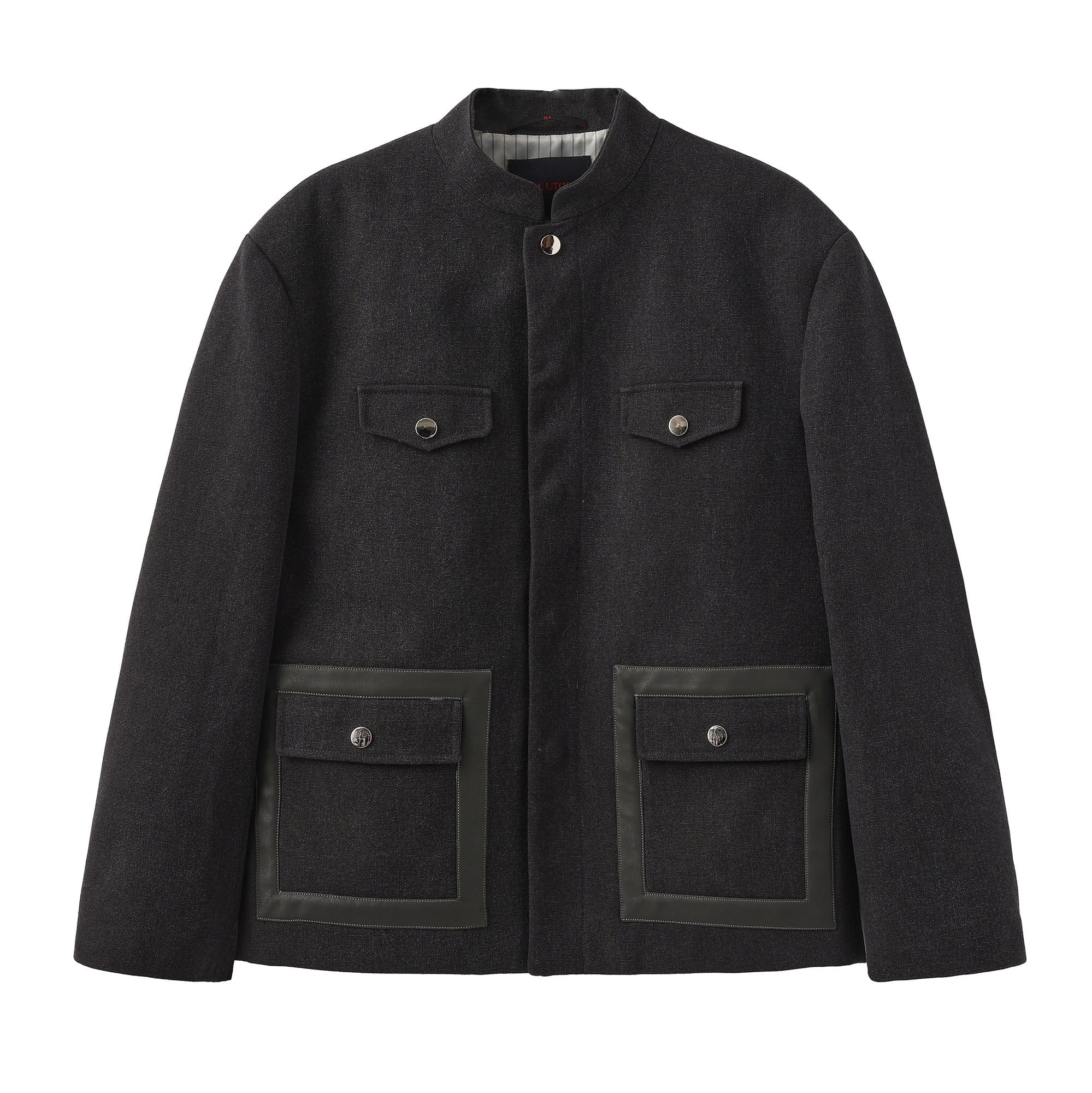 ORAL UTOPIA Flap Pocket Mandarin Collar Jacket, premium urban and streetwear designers apparel on PROJECTISR.com, ORAL UTOPIA