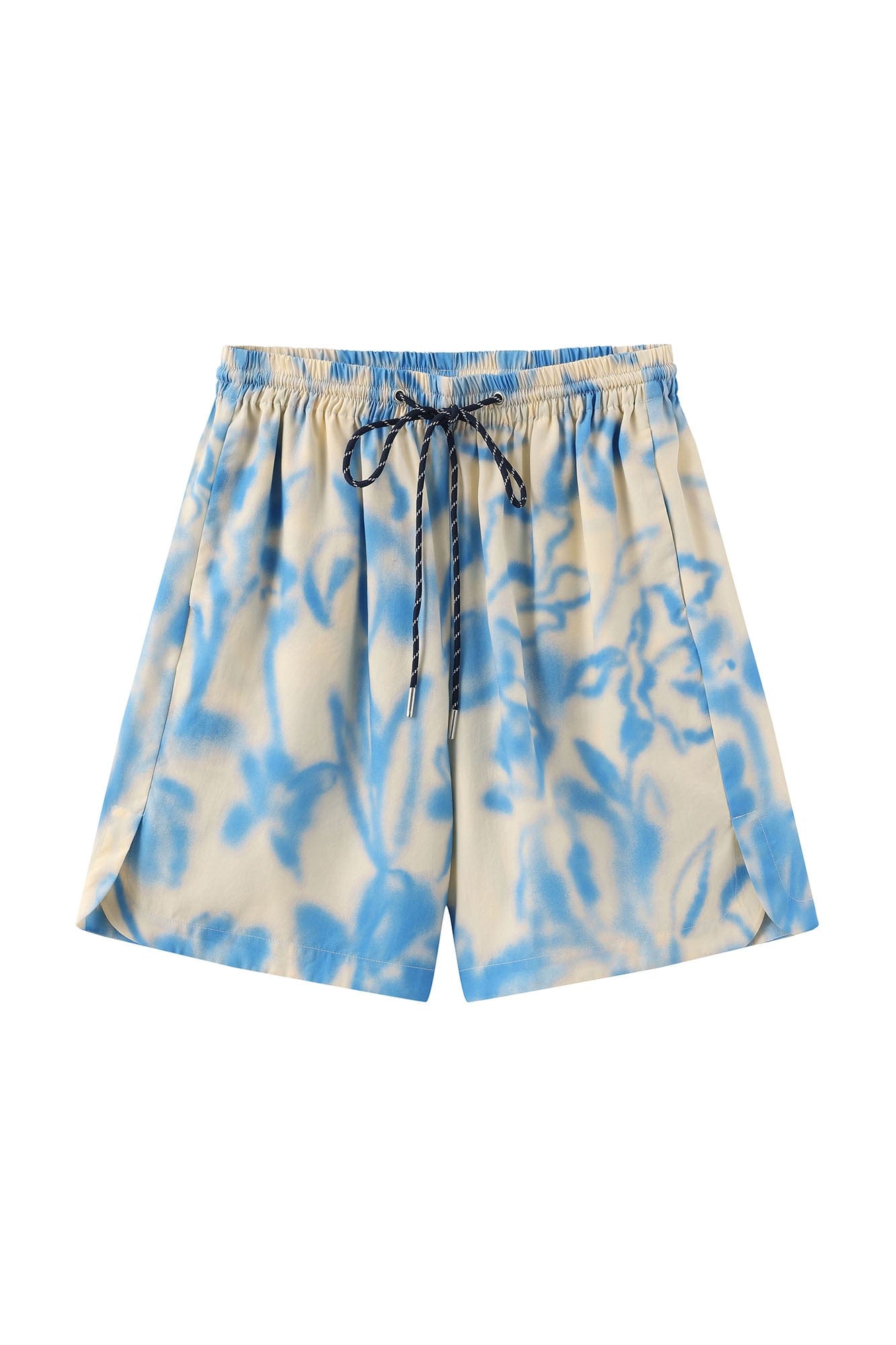 ORAL UTOPIA Airbrushed Floral Tencel Drawstring Shorts, premium urban and streetwear designers apparel on PROJECTISR.com, ORAL UTOPIA