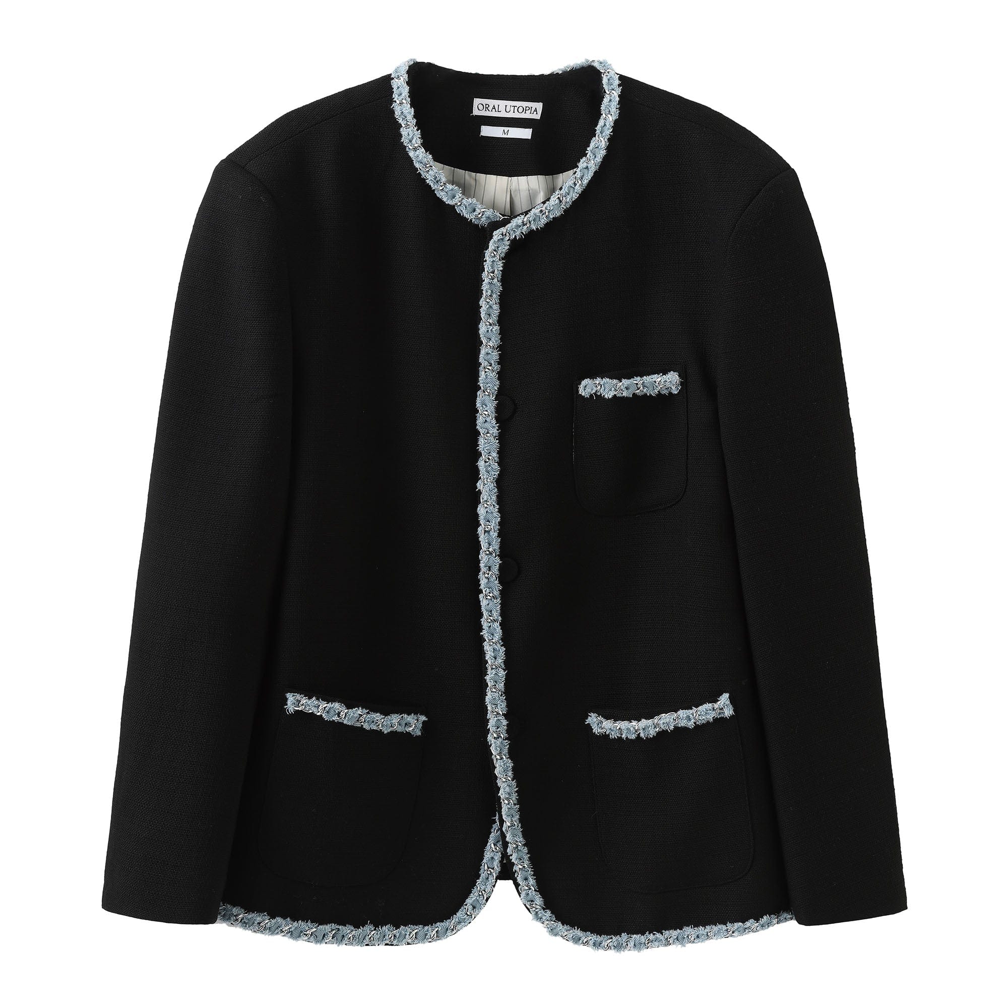 ORAL UTOPIA Tweed Trimmed Edge Jacket, premium urban and streetwear designers apparel on PROJECTISR.com, ORAL UTOPIA