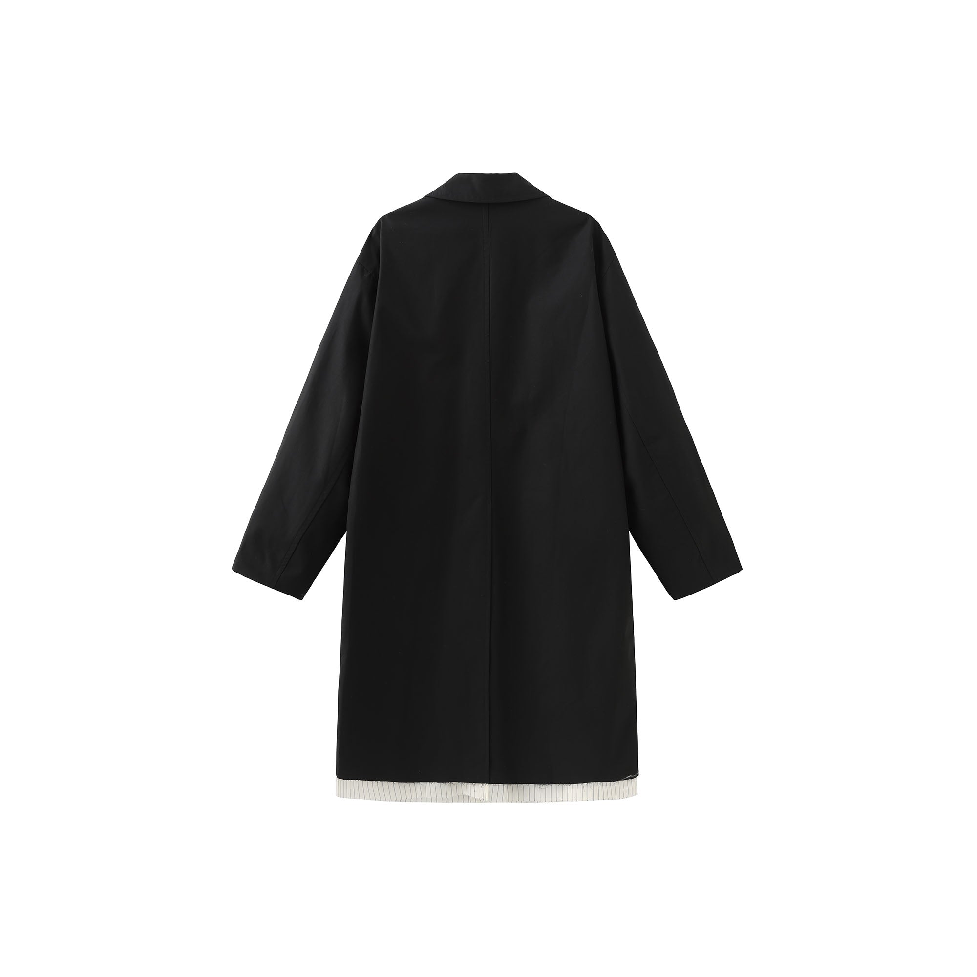 ORAL UTOPIA Faux Layered Hem Multi-Pocket Coat