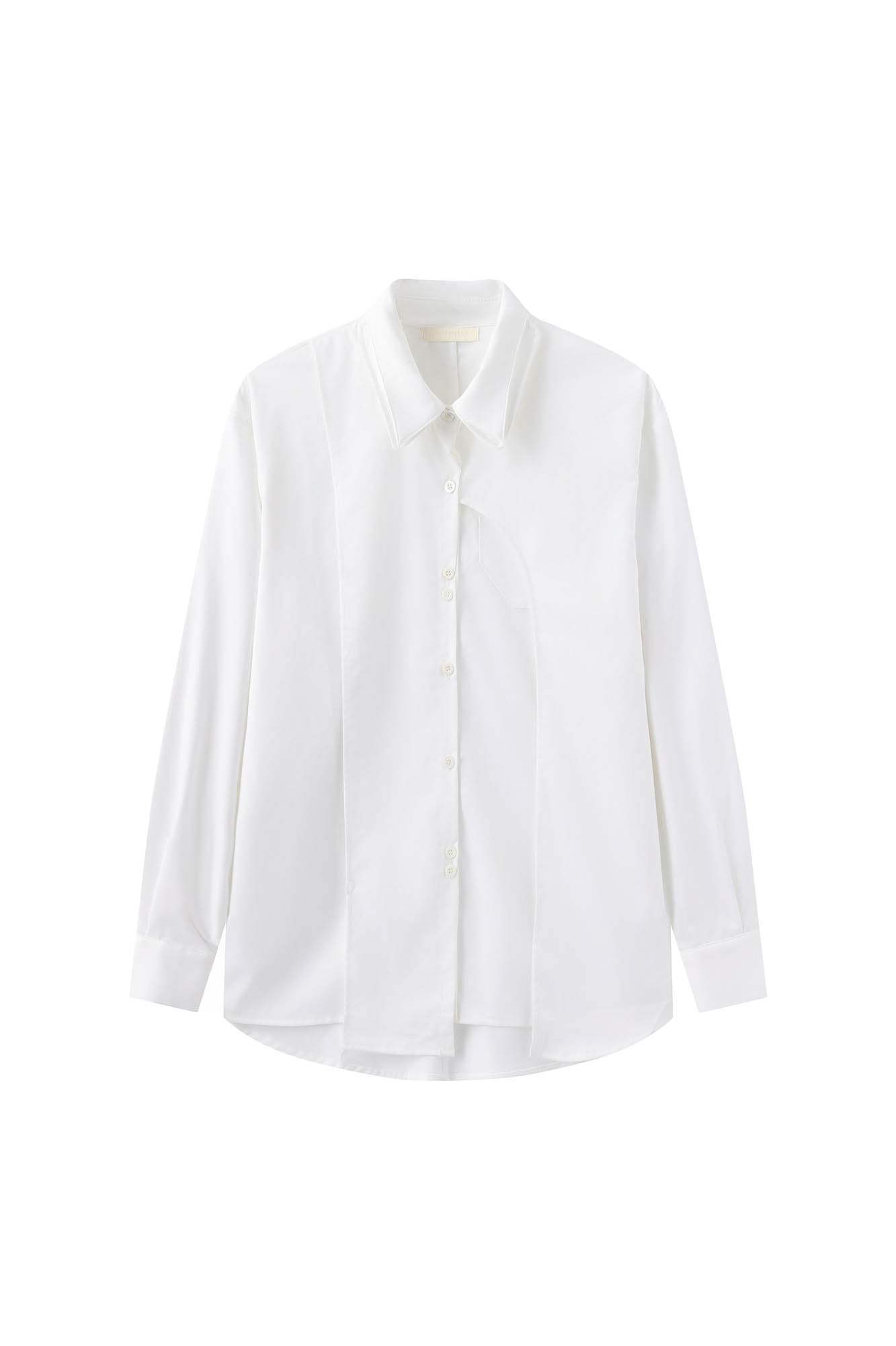 MOITIEDEPETALE Asymmetrical Panel Bamboo Fiber Shirt