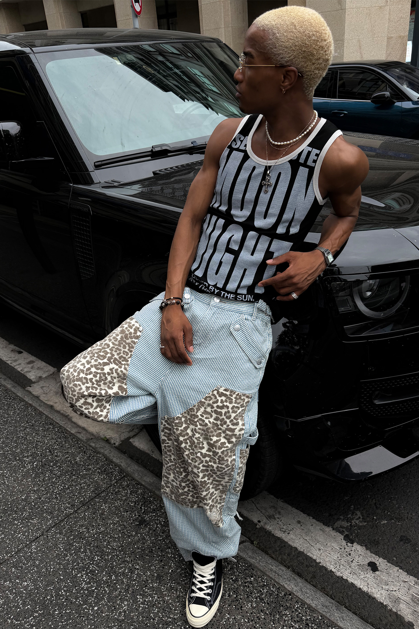 STEEPC Slogan Letter Graphic Ribbed Slim Tank Top