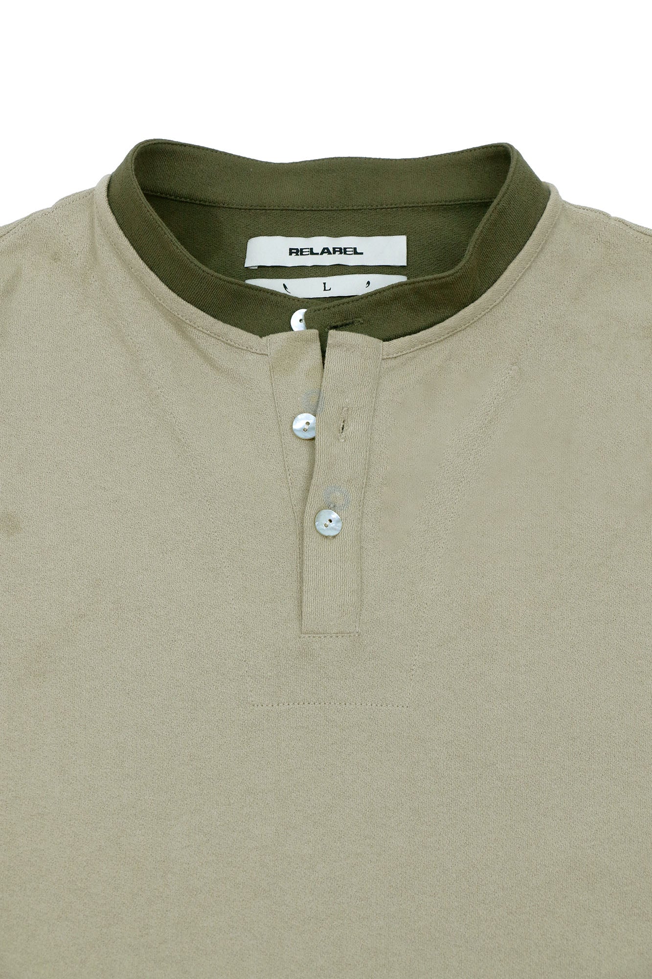 RELABEL Contrast Layered Henley Long-Sleeve Tee, premium urban and streetwear designers apparel on PROJECTISR.com, RELABEL