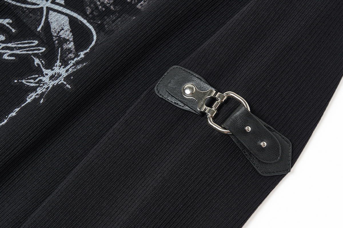 SAXGENWON Union Jack Rivet Spliced Punk Long-Sleeve Tee