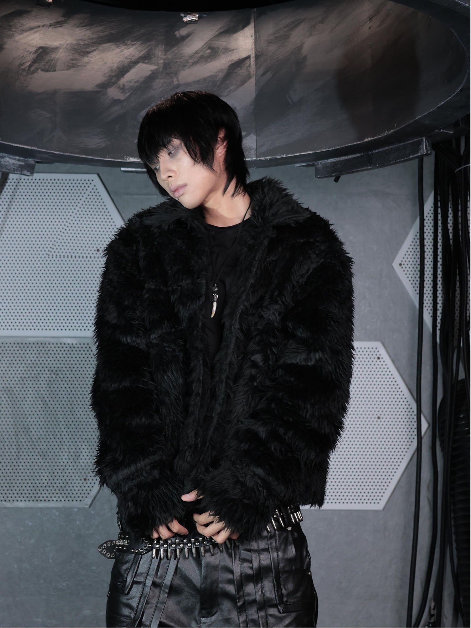 SSIN7 Feral Fuzzy Faux Fur Jacket