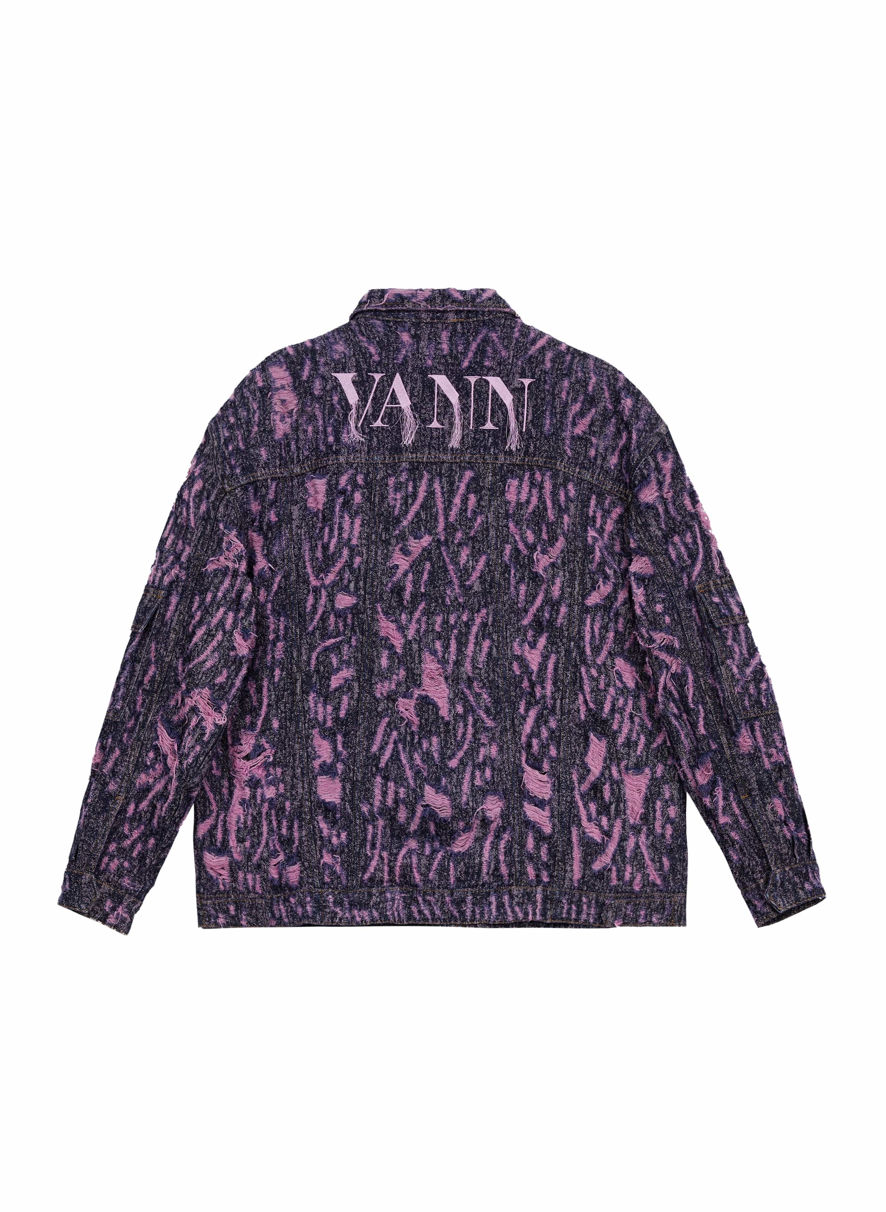 VANN VALRENCE Distressed Embroidered Multi-Pockets Denim Jacket, premium urban and streetwear designers apparel on PROJECTISR.com, VANN VALRENCE