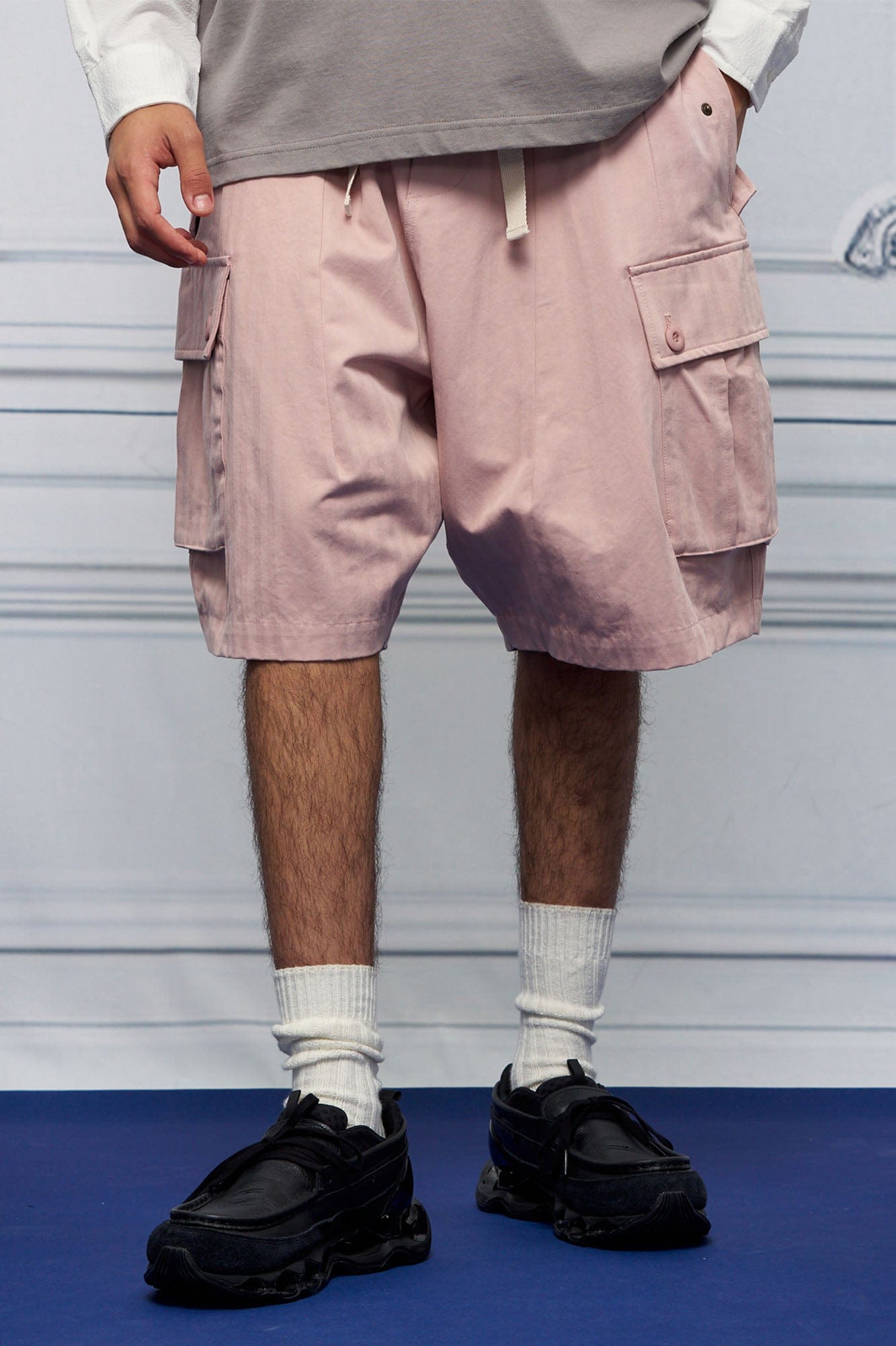 UNLIMITED MOTE Multi-Pocket Drawstring Cargo Shorts, premium urban and streetwear designers apparel on PROJECTISR.com, UNLIMITED MOTE