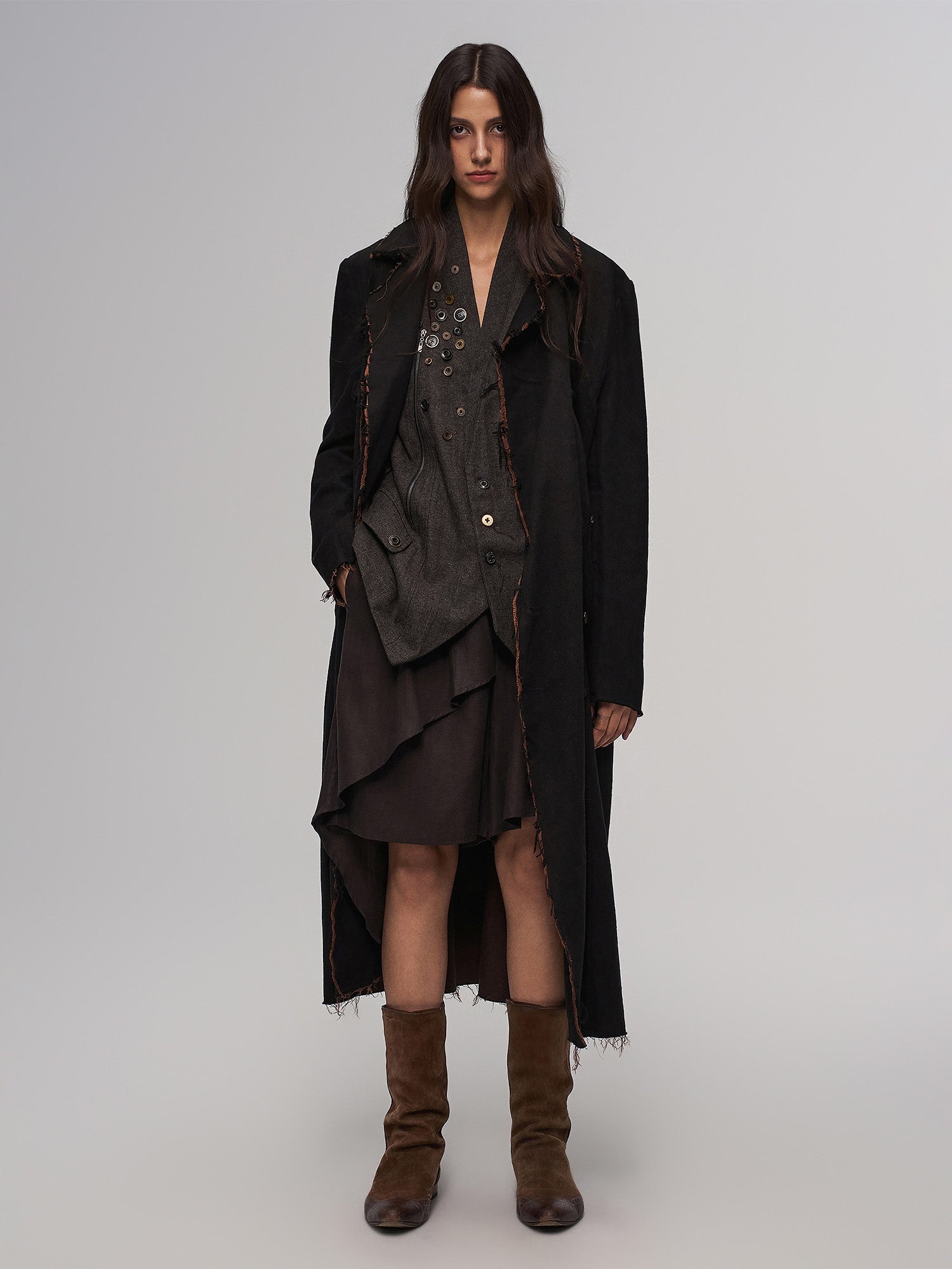 ILNya Nieternite Nifutur Retro Button Embellished Back-Harness Vest, premium urban and streetwear designers apparel on PROJECTISR.com, ILNya Nieternite Nifutur