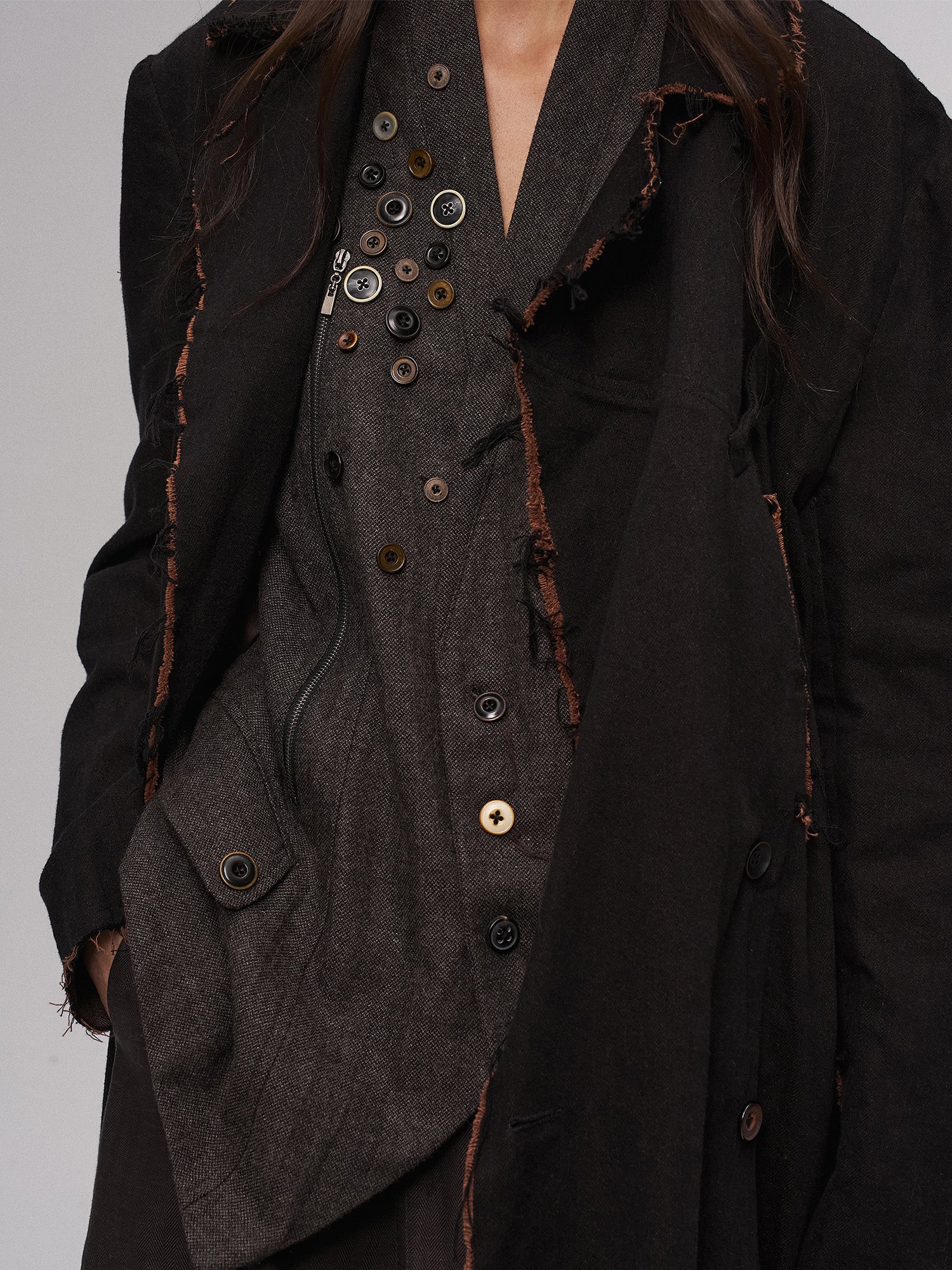 ILNya Nieternite Nifutur Retro Button Embellished Back-Harness Vest, premium urban and streetwear designers apparel on PROJECTISR.com, ILNya Nieternite Nifutur