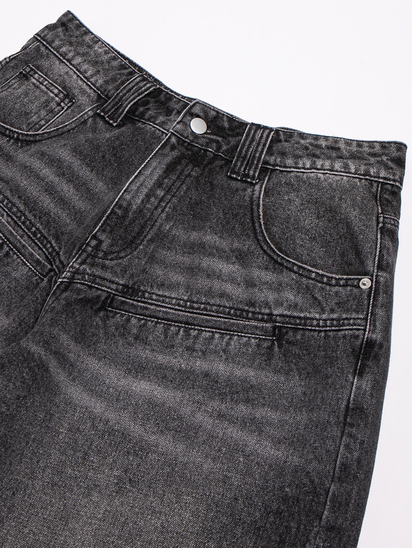 LEONSENSE Spliced Washed Oversized Jeans Shorts, premium urban and streetwear designers apparel on PROJECTISR.com, LEONSENSE