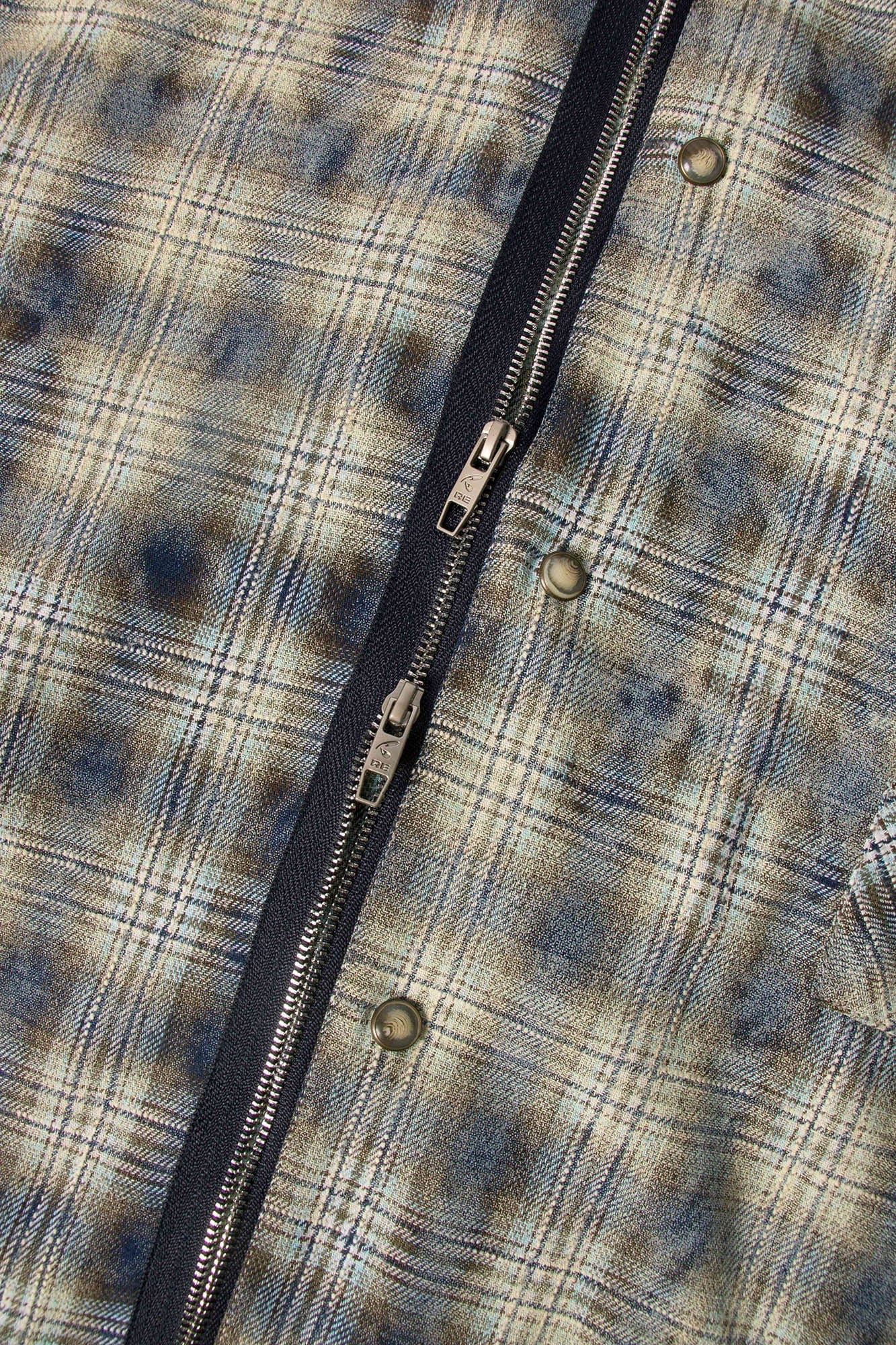 RELABEL Tie-dye Plaid Dual Closure Frayed Shirt, premium urban and streetwear designers apparel on PROJECTISR.com, RELABEL