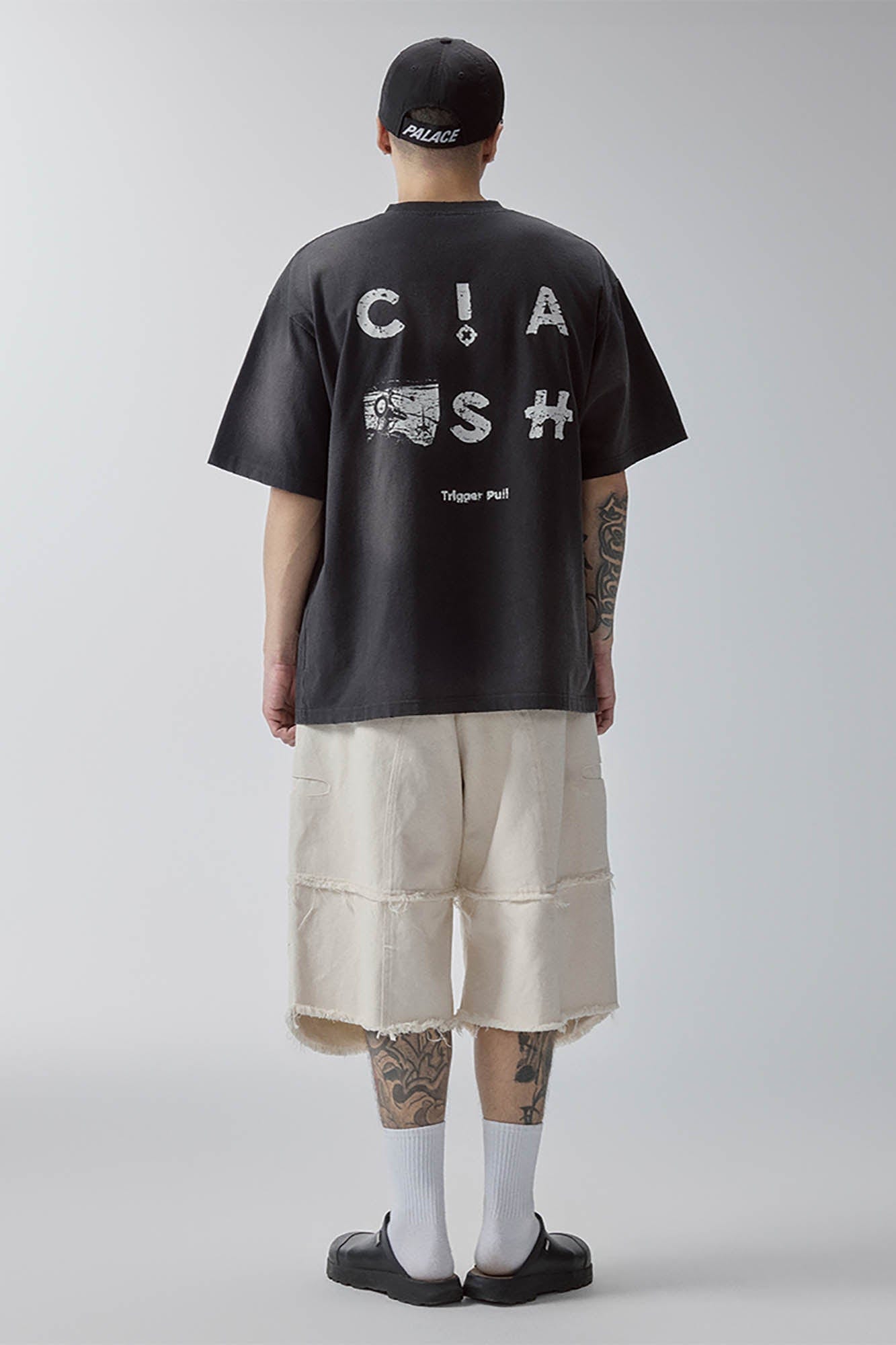 F2CE Layered Spliced Frayed-Edge Shorts, premium urban and streetwear designers apparel on PROJECTISR.com, F2CE