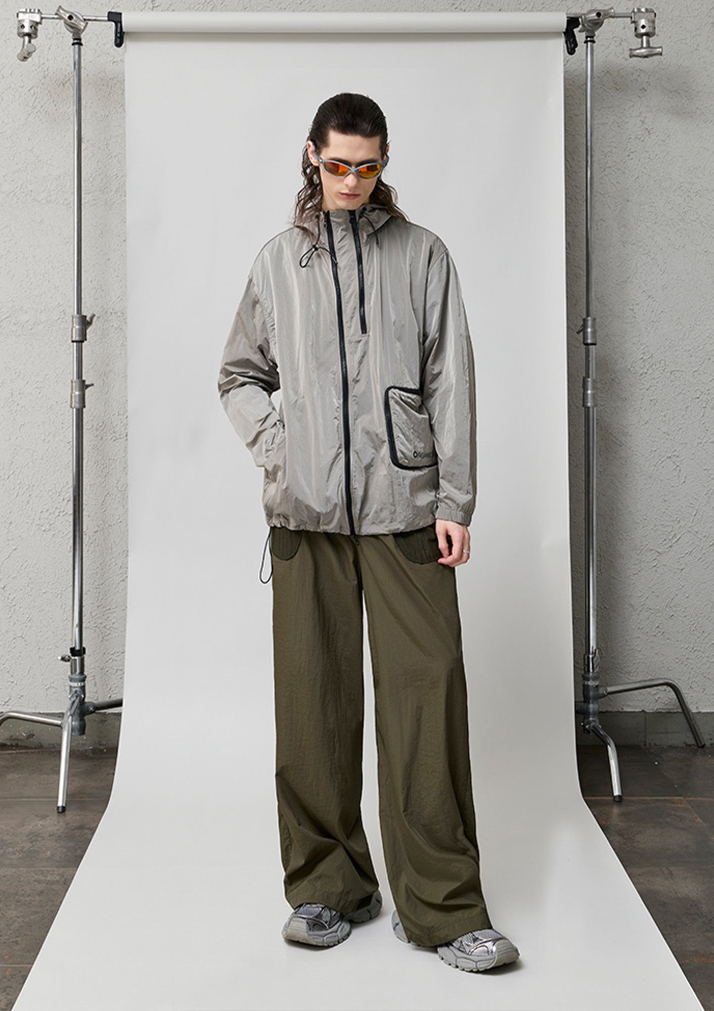 ORGANIC EMOTION Packable Utility UV Protection Hooded Windbreaker, premium urban and streetwear designers apparel on PROJECTISR.com, ORGANIC EMOTION