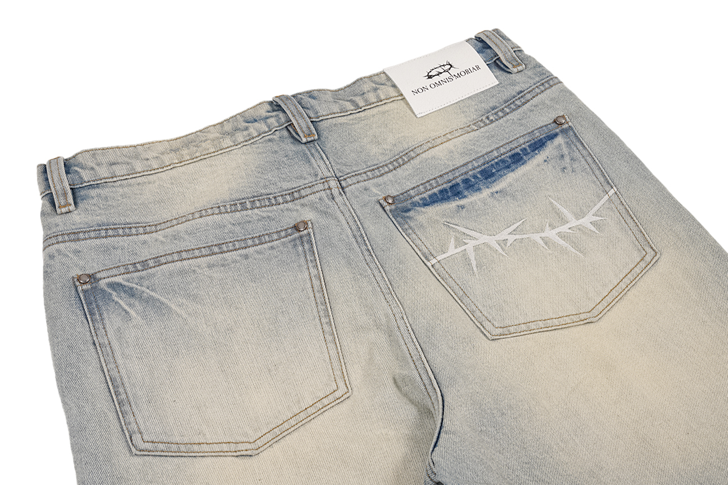 UNDERWATER Washed Whiskered Gradient Jeans, premium urban and streetwear designers apparel on PROJECTISR.com, UNDERWATER