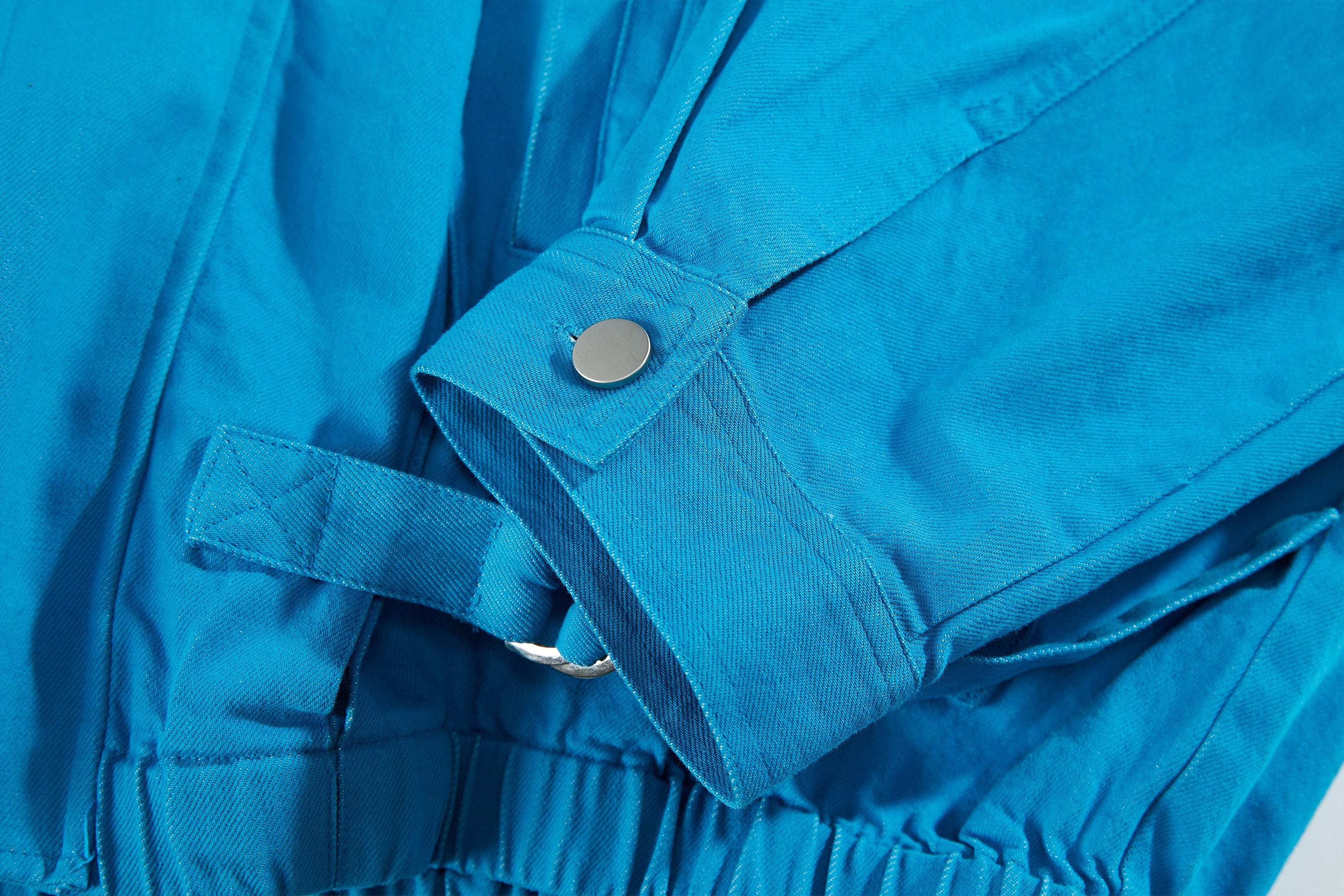 VANN VALRENCE Utility Pockets Denim Drawstring Oversized Jacket, premium urban and streetwear designers apparel on PROJECTISR.com, VANN VALRENCE