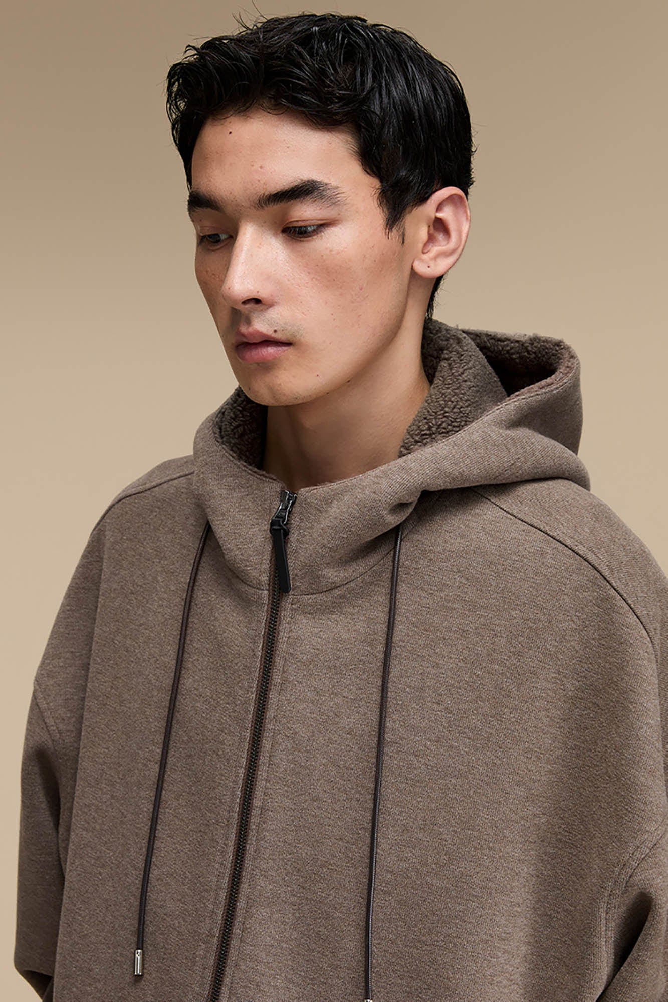 OPICLOTH Fleece-Lined Collared Hooded Jacket, premium urban and streetwear designers apparel on PROJECTISR.com, OPICLOTH
