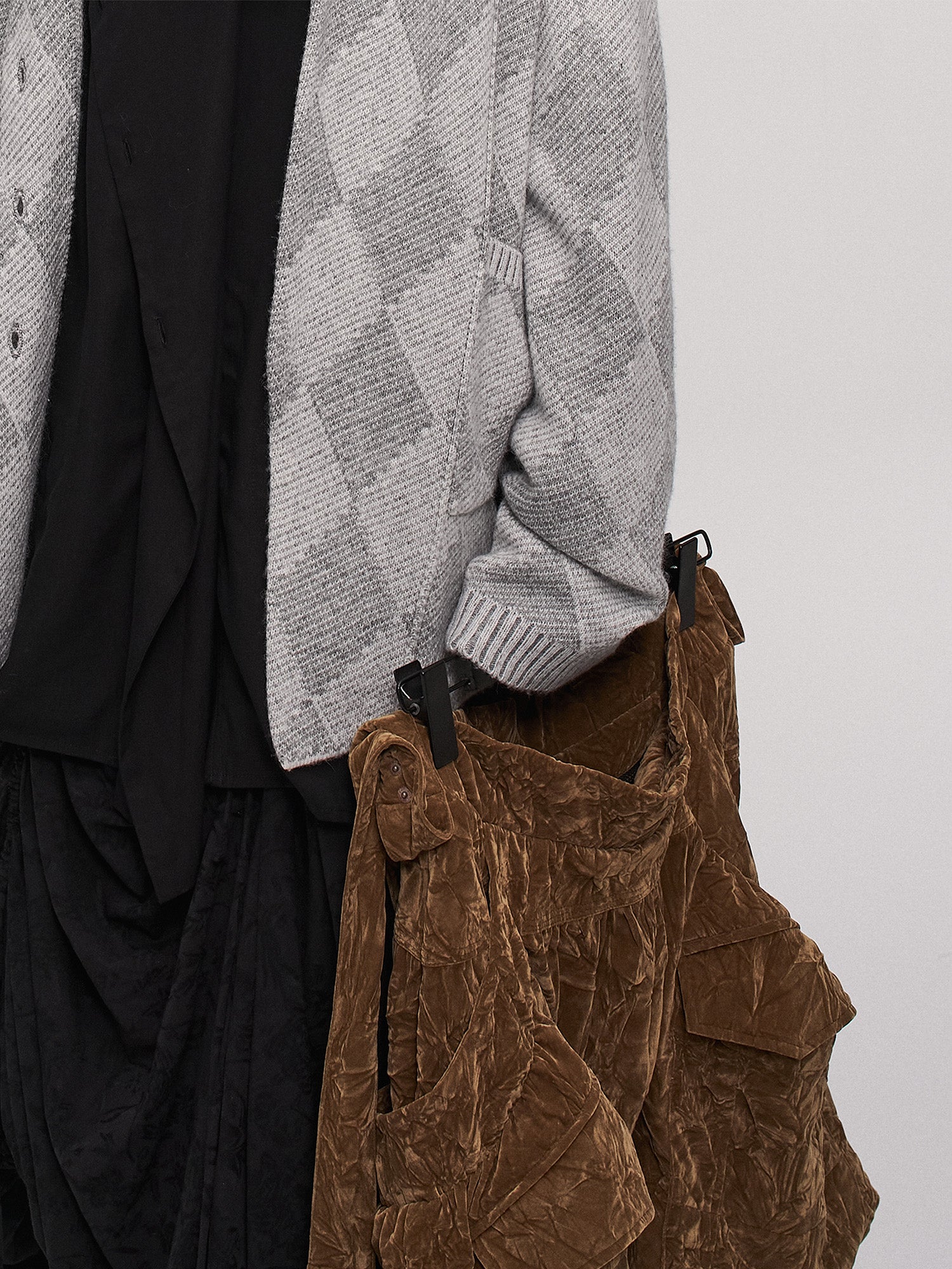 ILNya Nieternite Nifutur Wool-Blend Argyle Jacquard Cardigan Gray