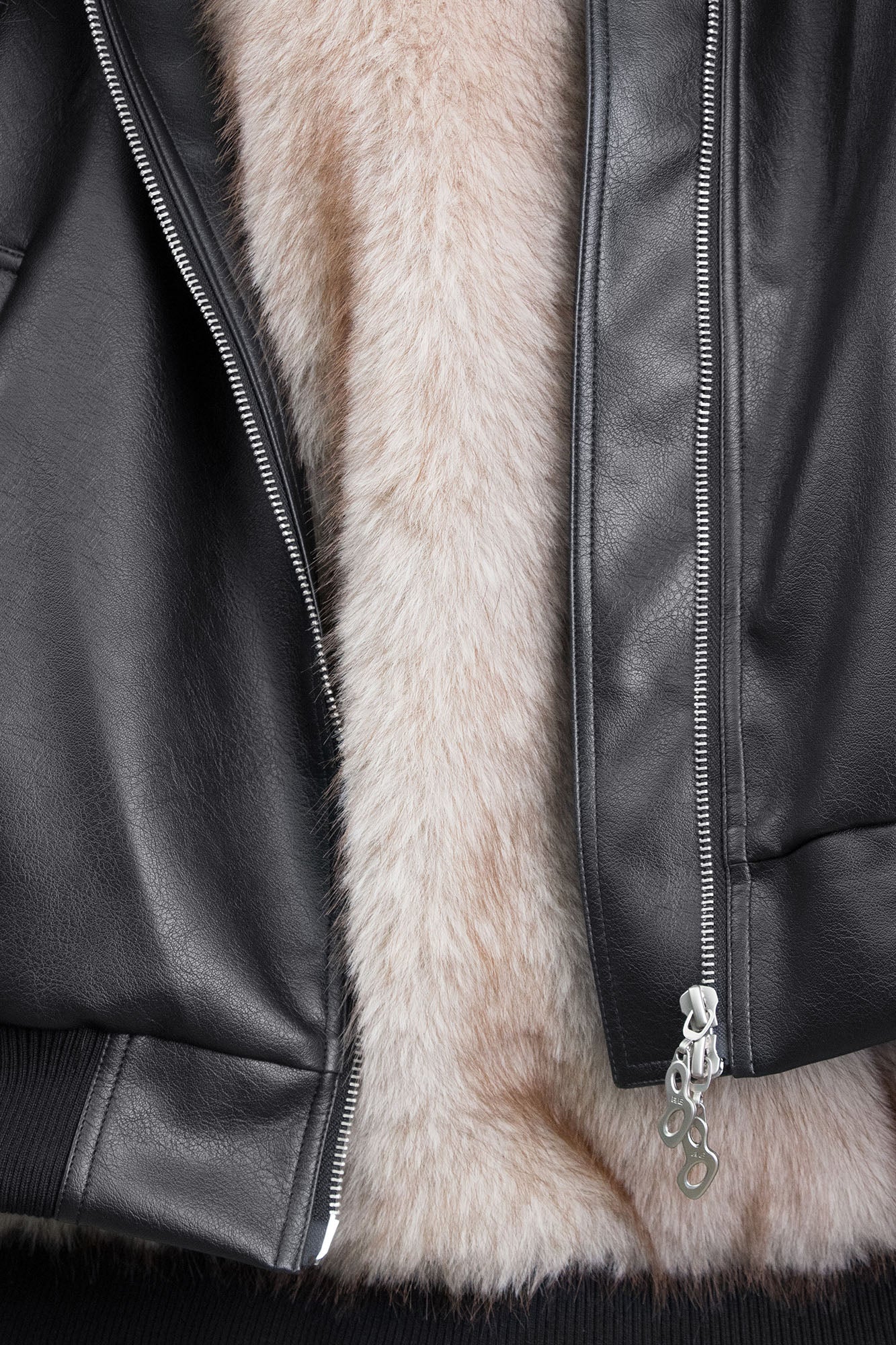 RELABEL Detachable Plush Scarf Ruched Hooded Jacket Black, premium urban and streetwear designers apparel on PROJECTISR.com, RELABEL