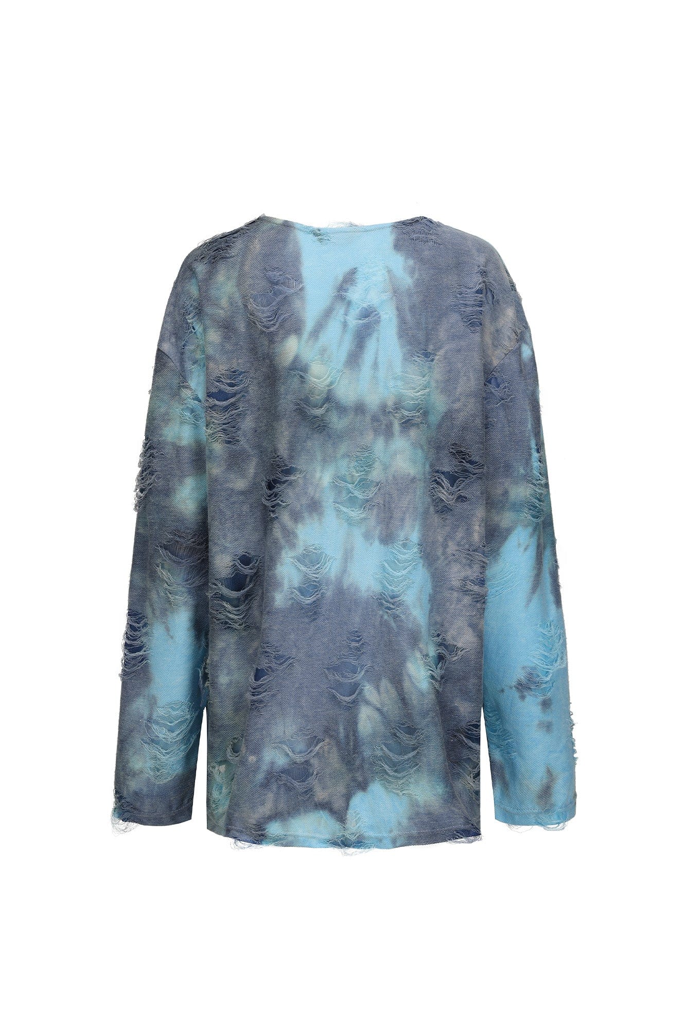 VANN VALRENCE Distressed Gradient Tie-Dye Long-Sleeve Tee, premium urban and streetwear designers apparel on PROJECTISR.com, VANN VALRENCE
