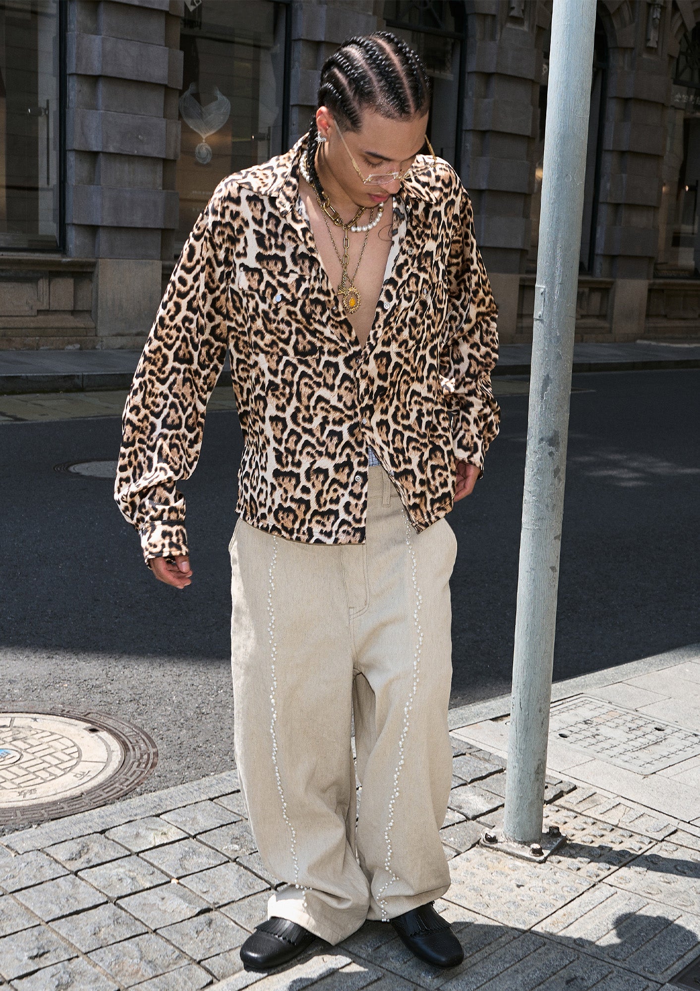 STEEPC Pearl Embellished Linen-Blend Wide-Leg Trousers, premium urban and streetwear designers apparel on PROJECTISR.com, STEEPC